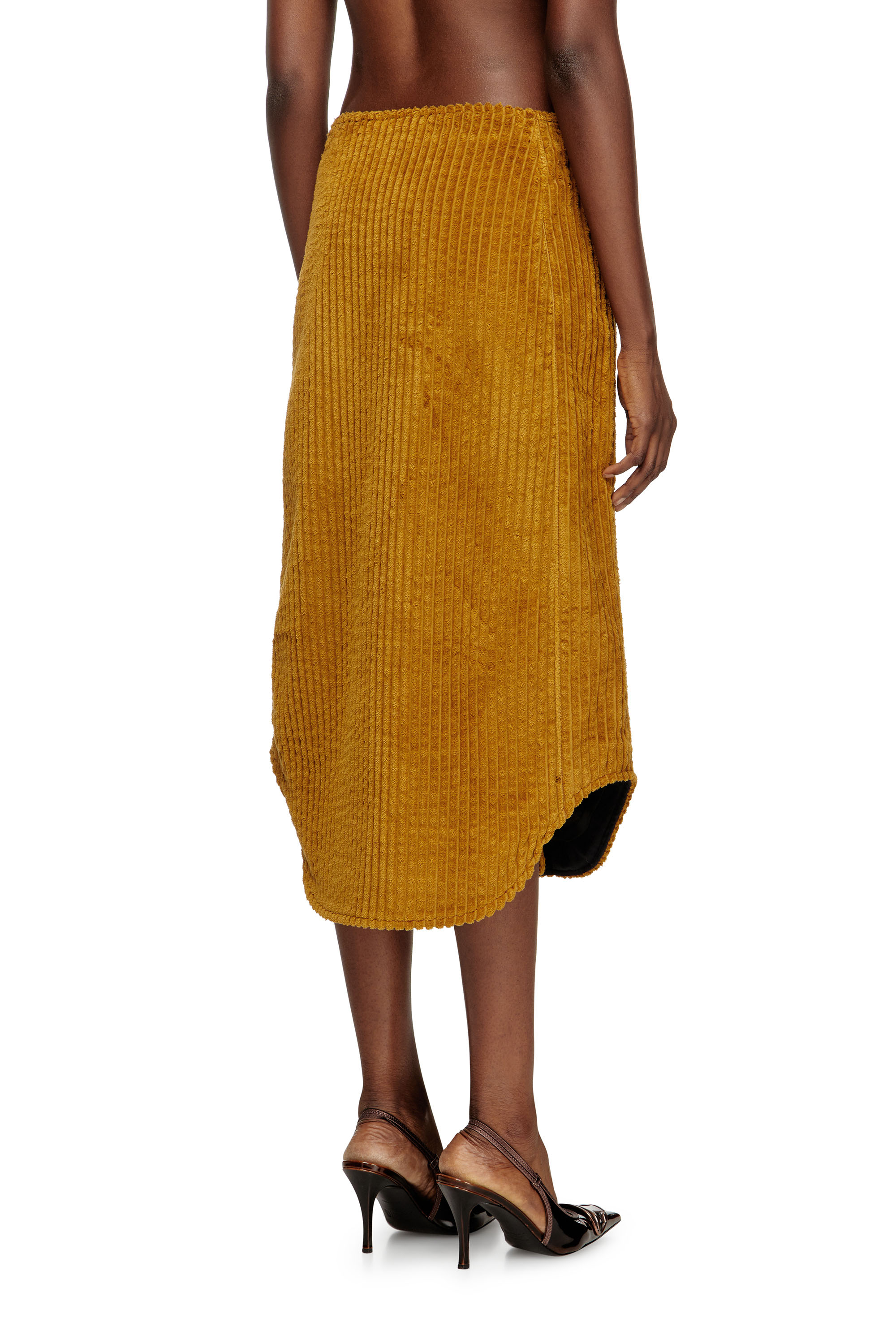 Diesel - O-LLIPOP, Woman's Cotton midi skirt with zipper in Light Brown - 4