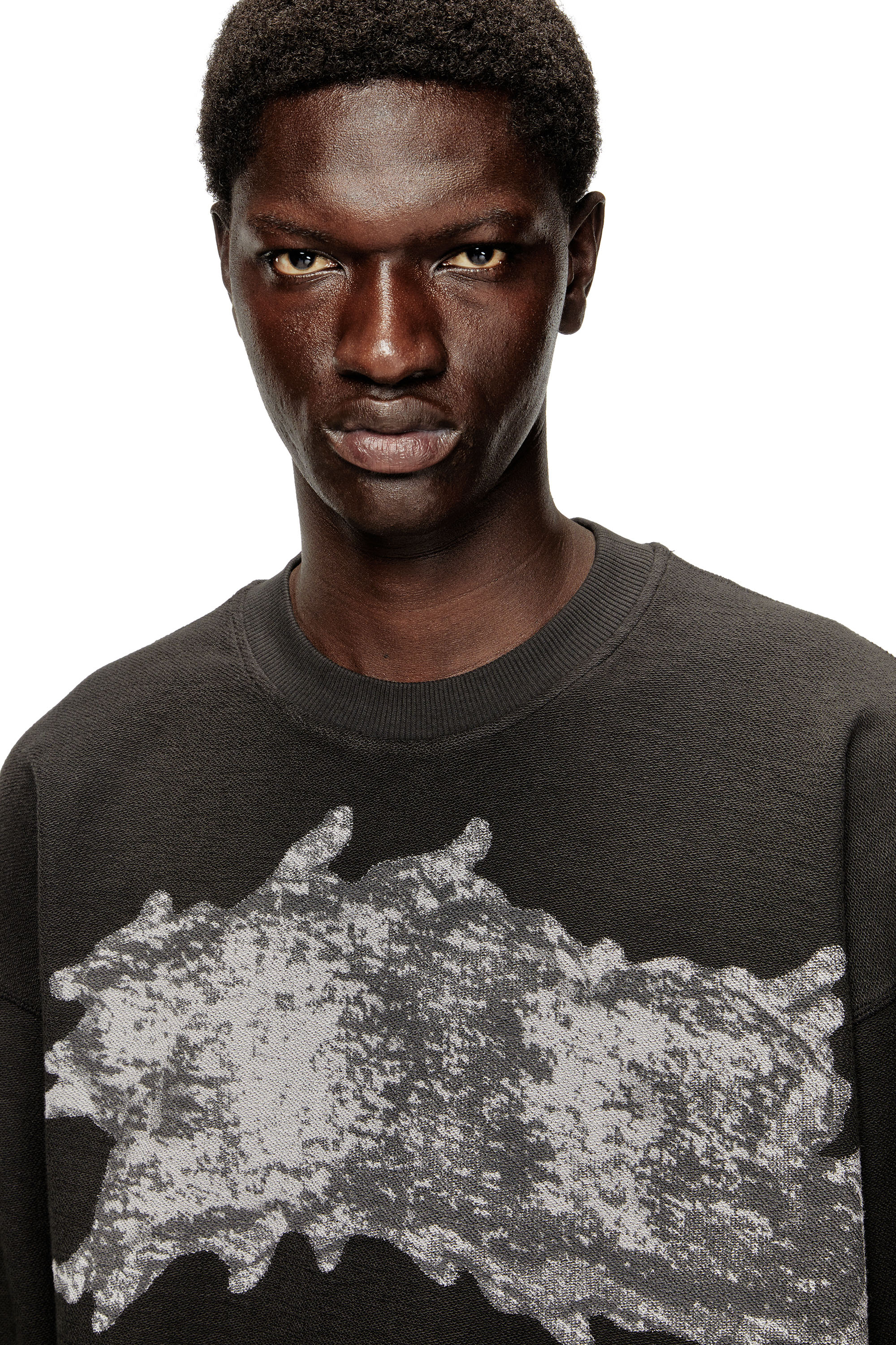 Diesel - S-VALENTIN-JMBV, Man's Sweatshirt with graffiti print in Dark grey - 5