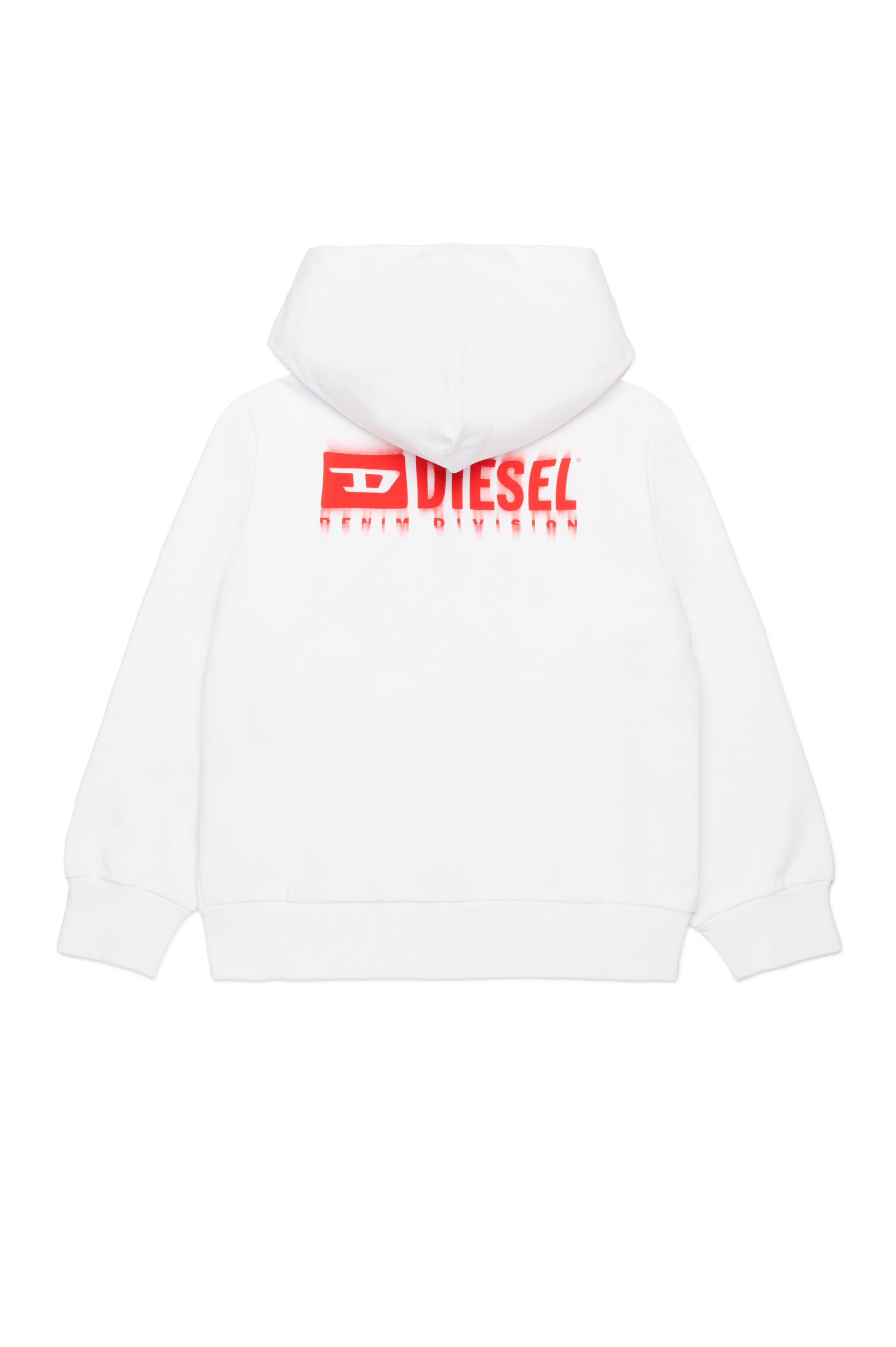 Diesel - SVOUGZIP OVER, Man's Zip-up hoodie with smudged logo in White - 2