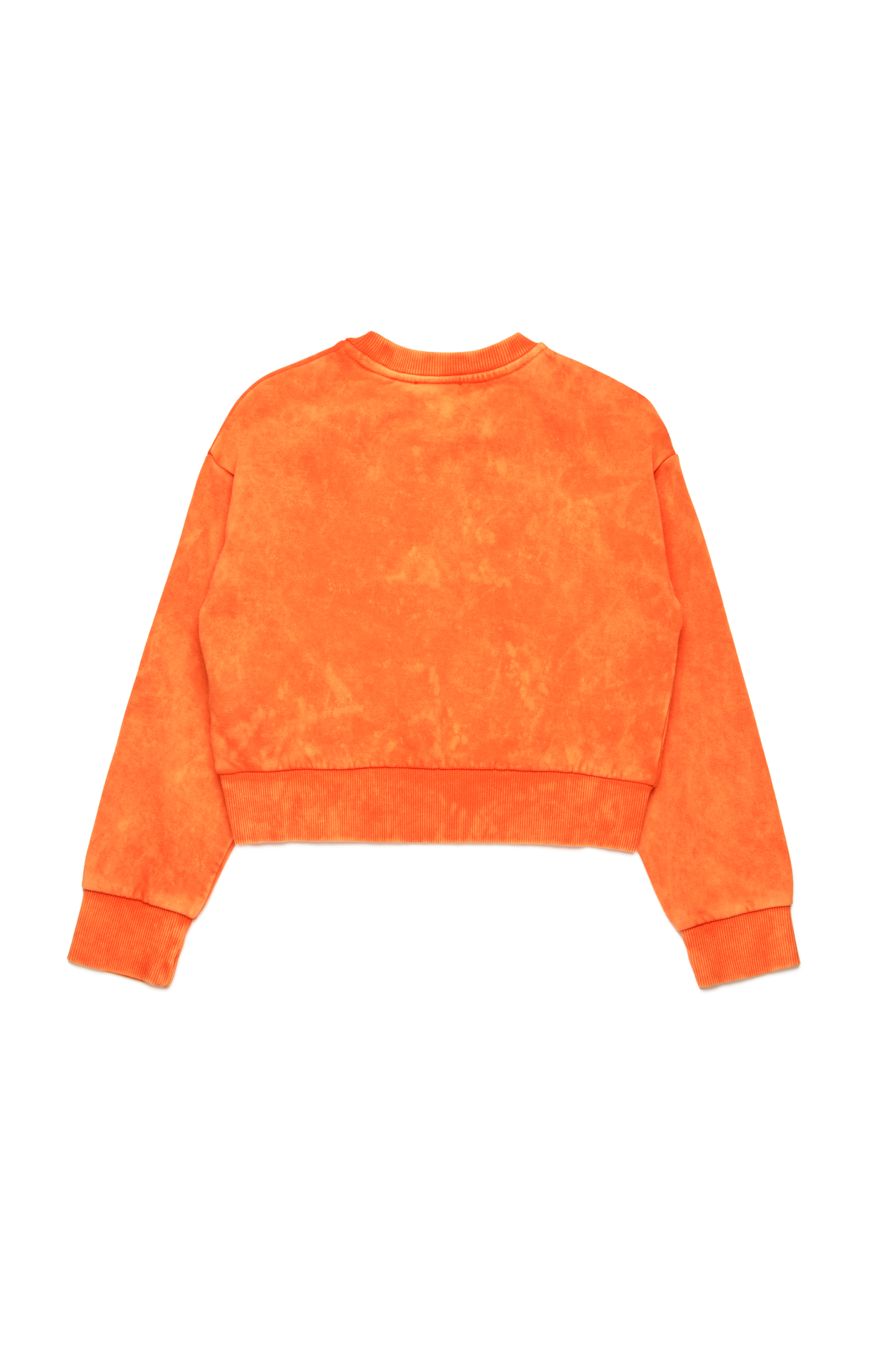 Diesel - SLEMPY, Woman's Marbled sweatshirt with metallic logo in Orange - 2