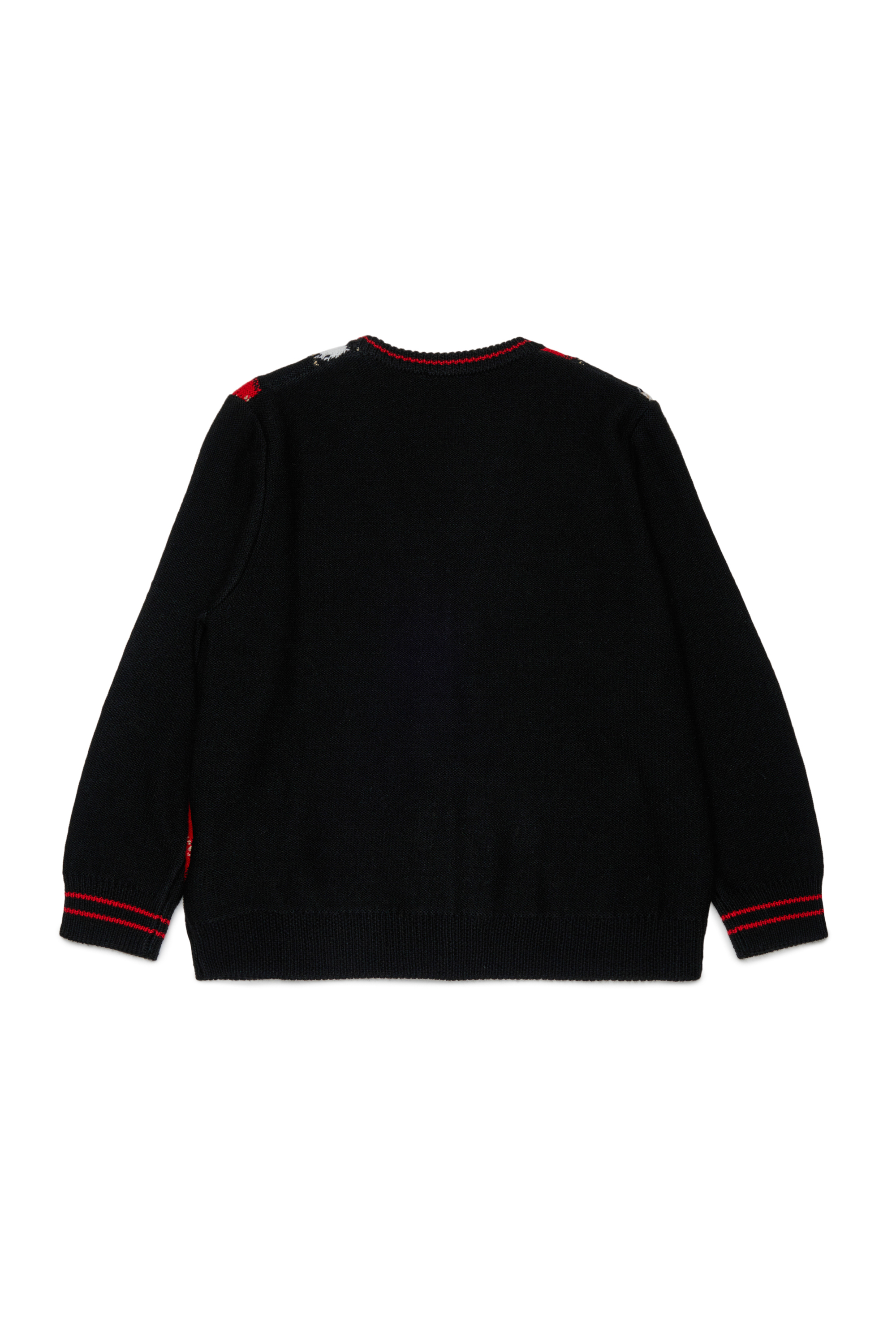 Diesel - KROMYCARDIGAN OVER, Unisex's Wool-blend cardigan with argyle motif in Black - 2