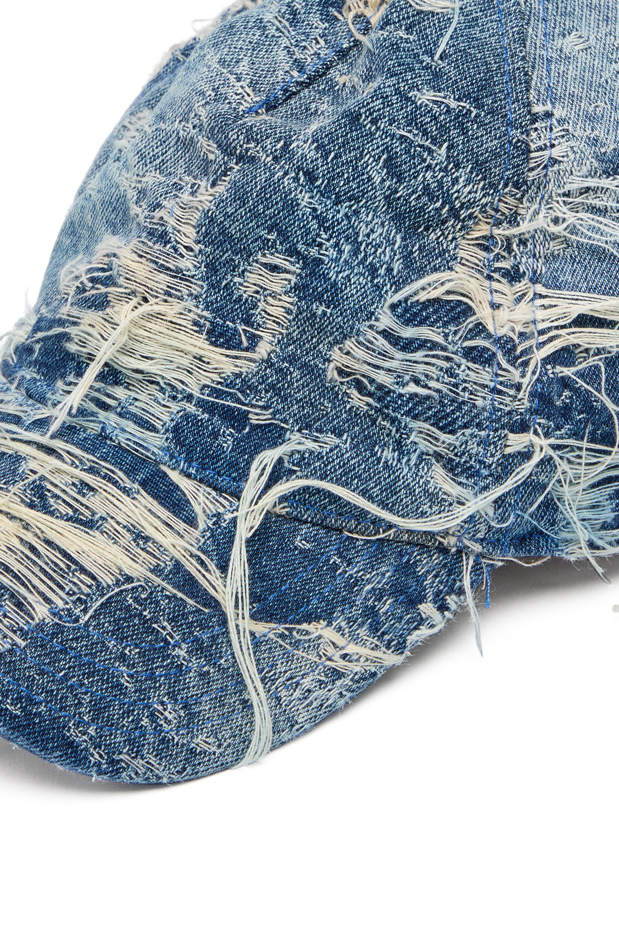 Diesel - C-ASSIDY, Man's Baseball cap in distressed denim in Blue - 3