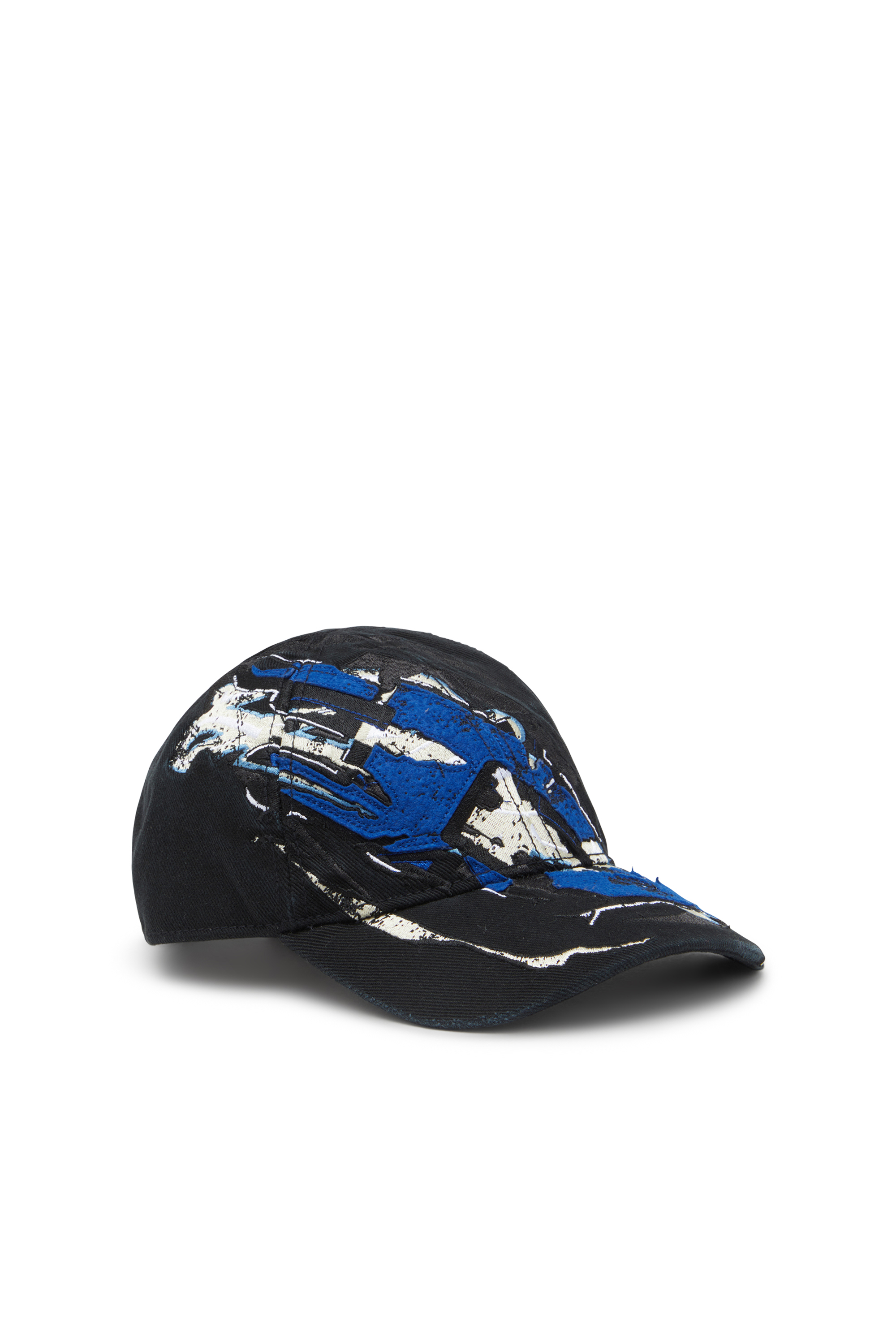 Diesel - C-EIFFEL, Man's Baseball cap with bold Oval D in Black/Blue - 1