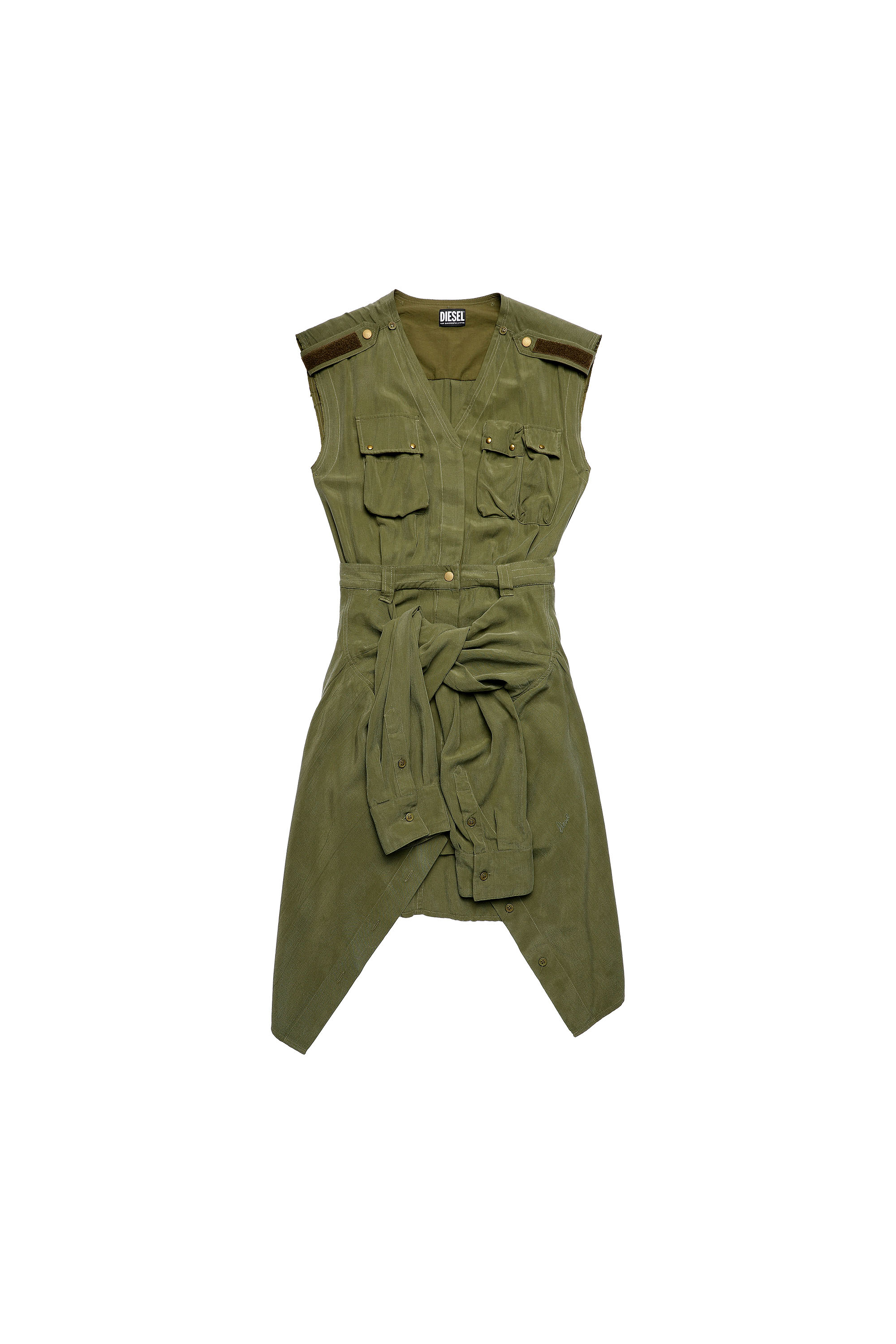D-GIUDITTA, Olive Green - Dresses