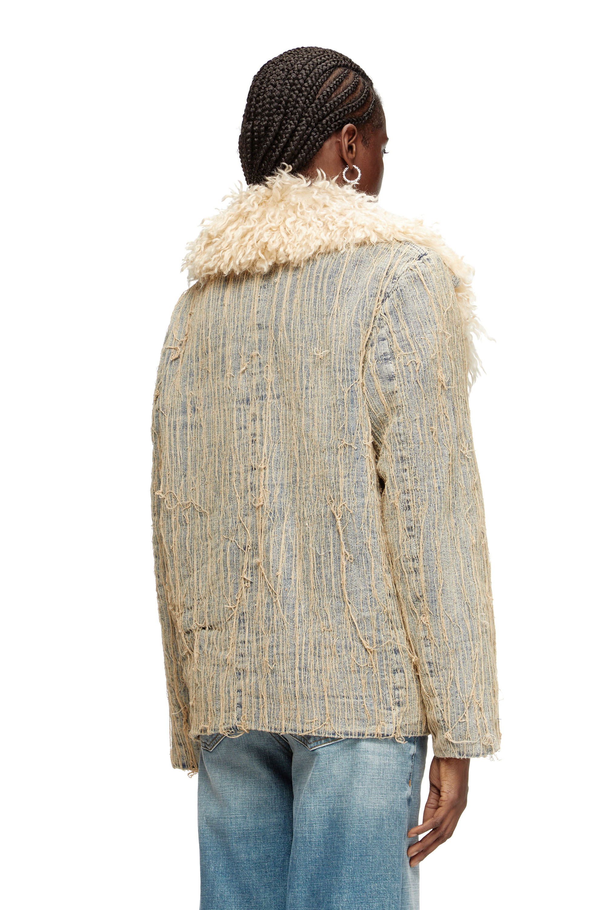 Diesel - DE-ACONIC-S, Woman's Jacket in floating-thread jacquard denim in Medium blue - 4