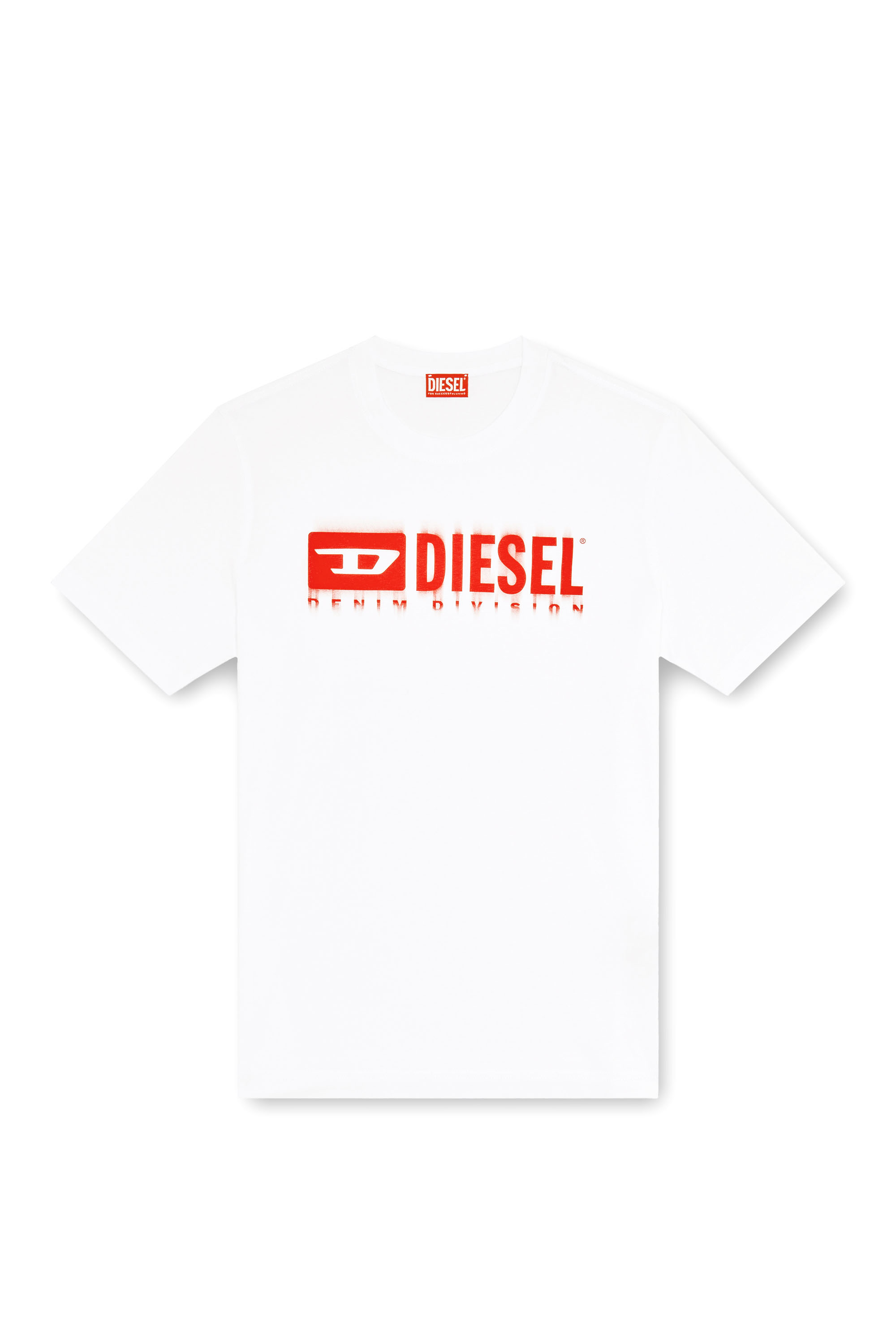 Diesel - T-ADJUST-Q7, Man's T-shirt with blurry Diesel logo in White - 3