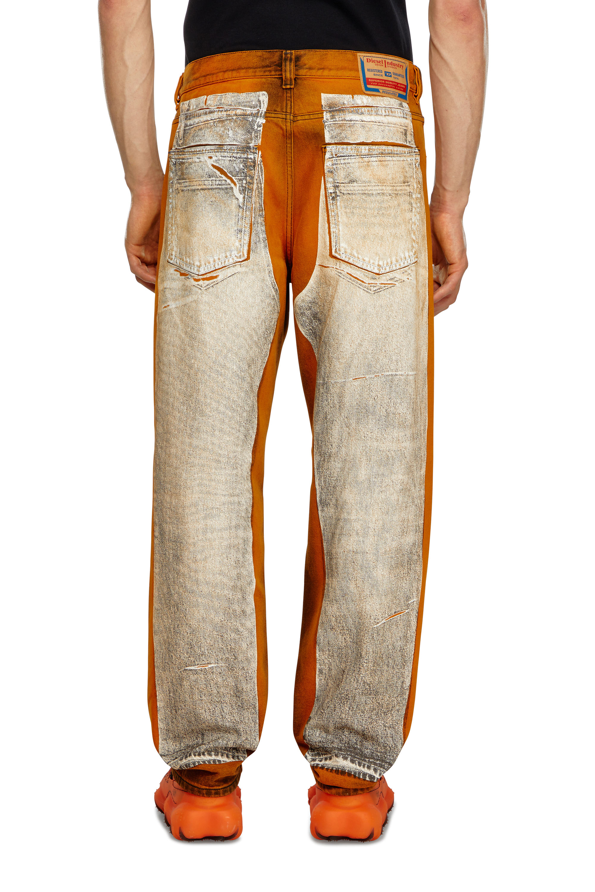 Diesel - Man Straight Jeans 2010 D-Macs 007U8, Black/Orange - Image 4