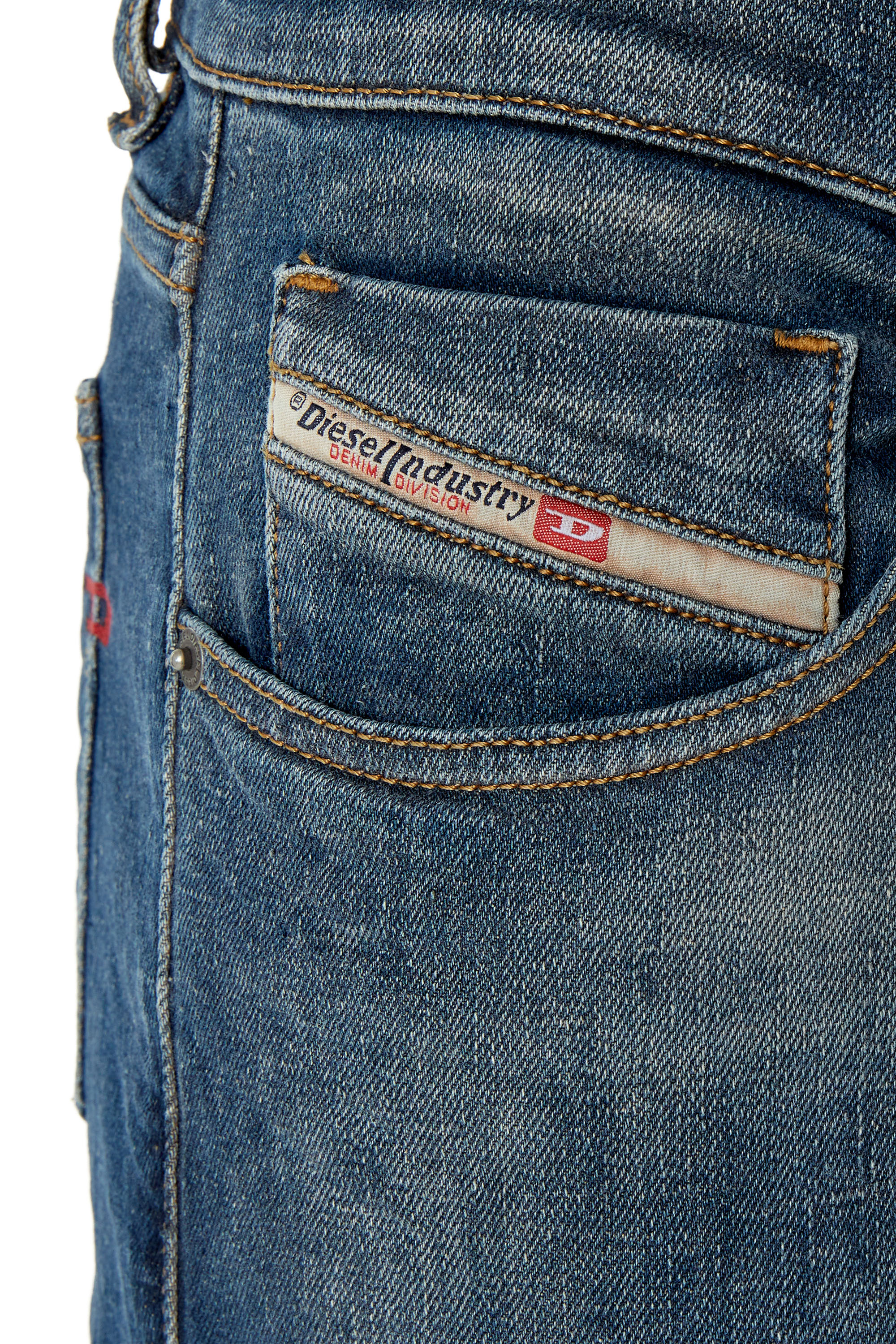 Diesel - 2019 D-Strukt 09F39 Slim Jeans, Dark Blue - Image 3