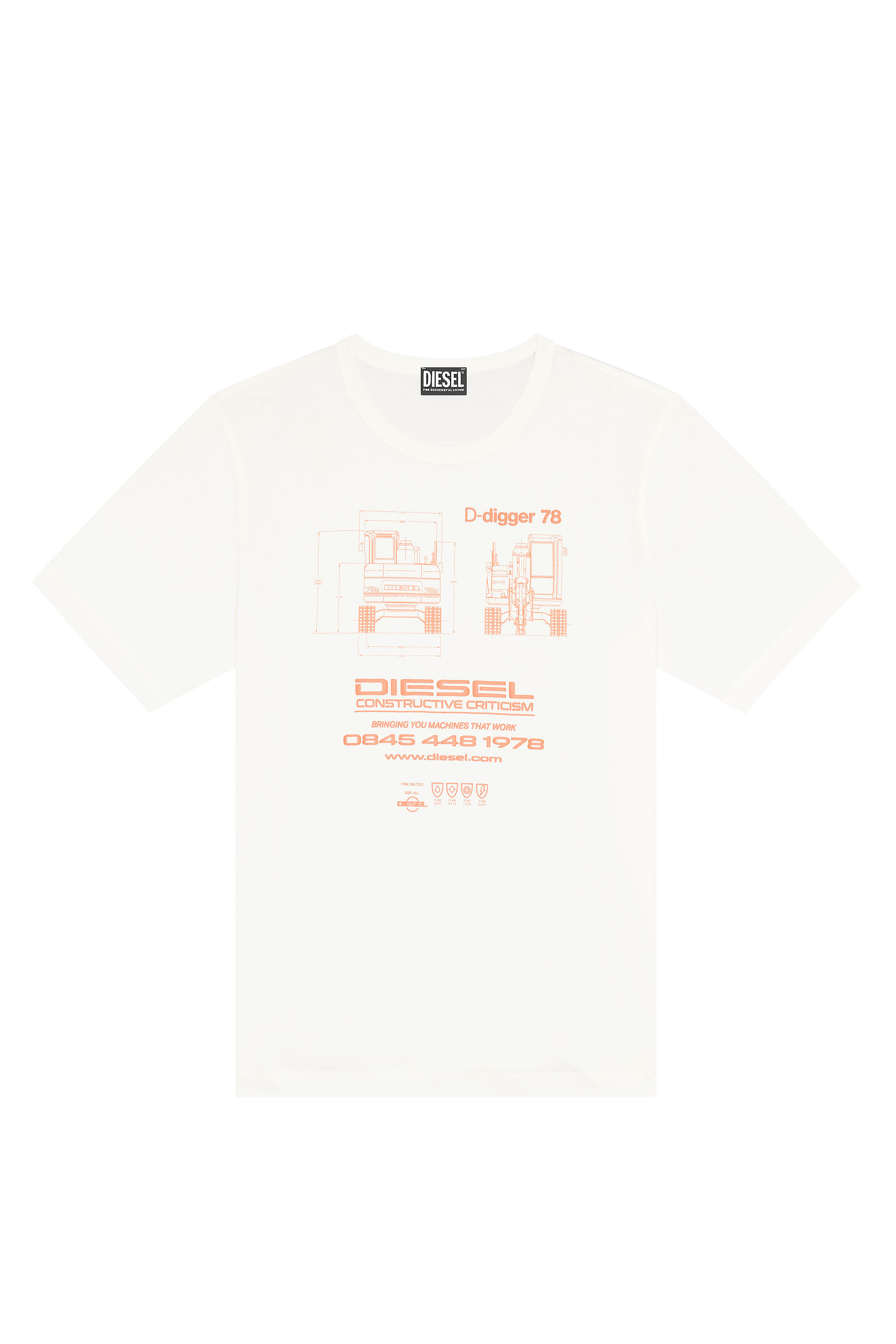 Diesel - T-JUST-SLITS-G1, White - Image 3