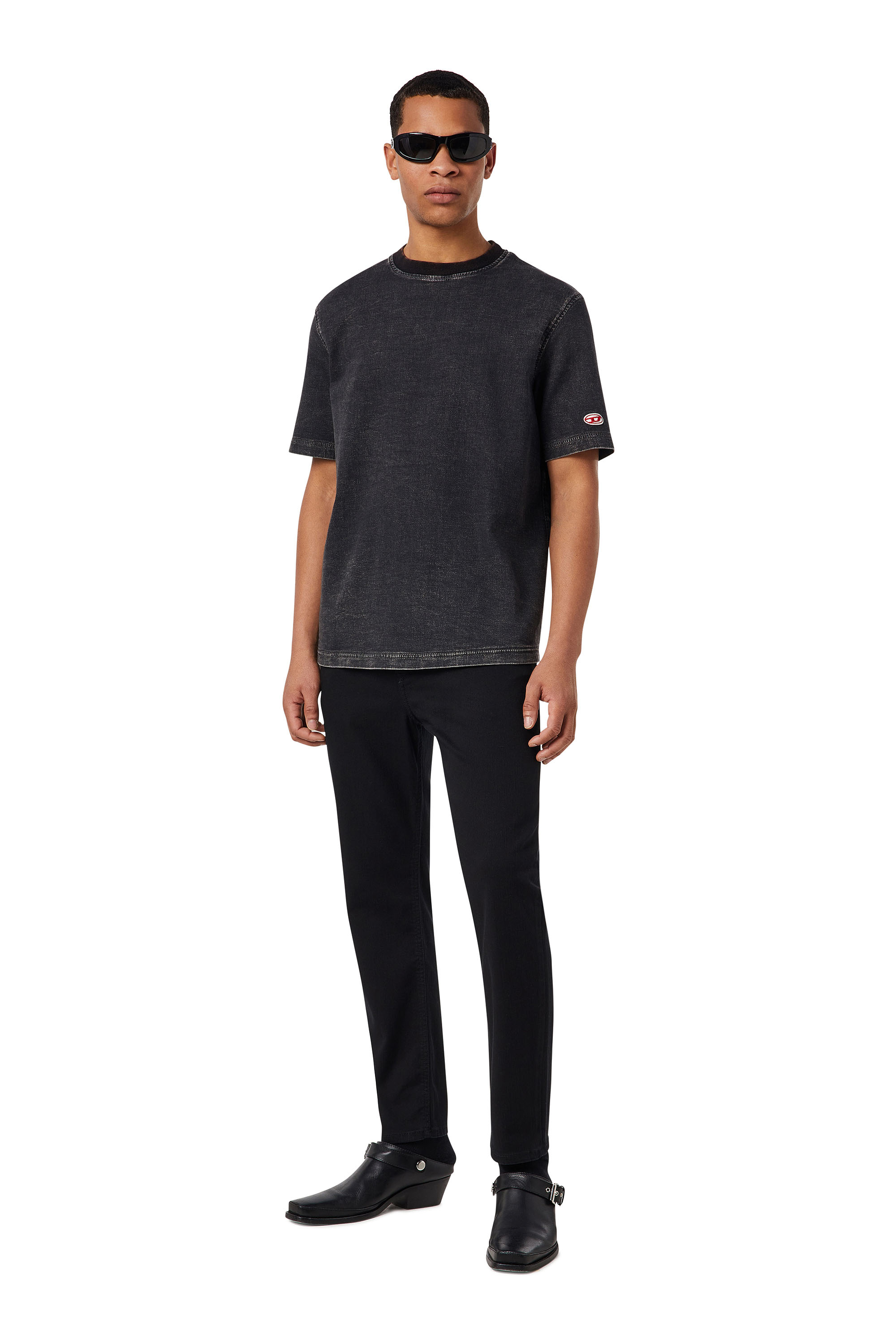 Diesel - D-BIGGOR TRACK DENIM T-SHIRT, Black/Dark grey - Image 2