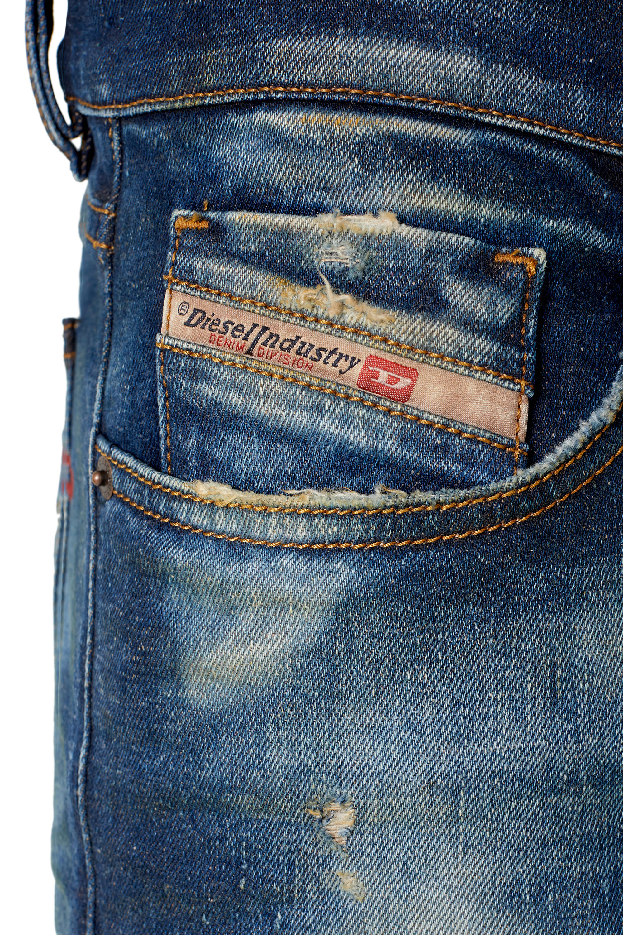 Diesel - 2019 D-Strukt 09E64 Slim Jeans, Dark Blue - Image 3