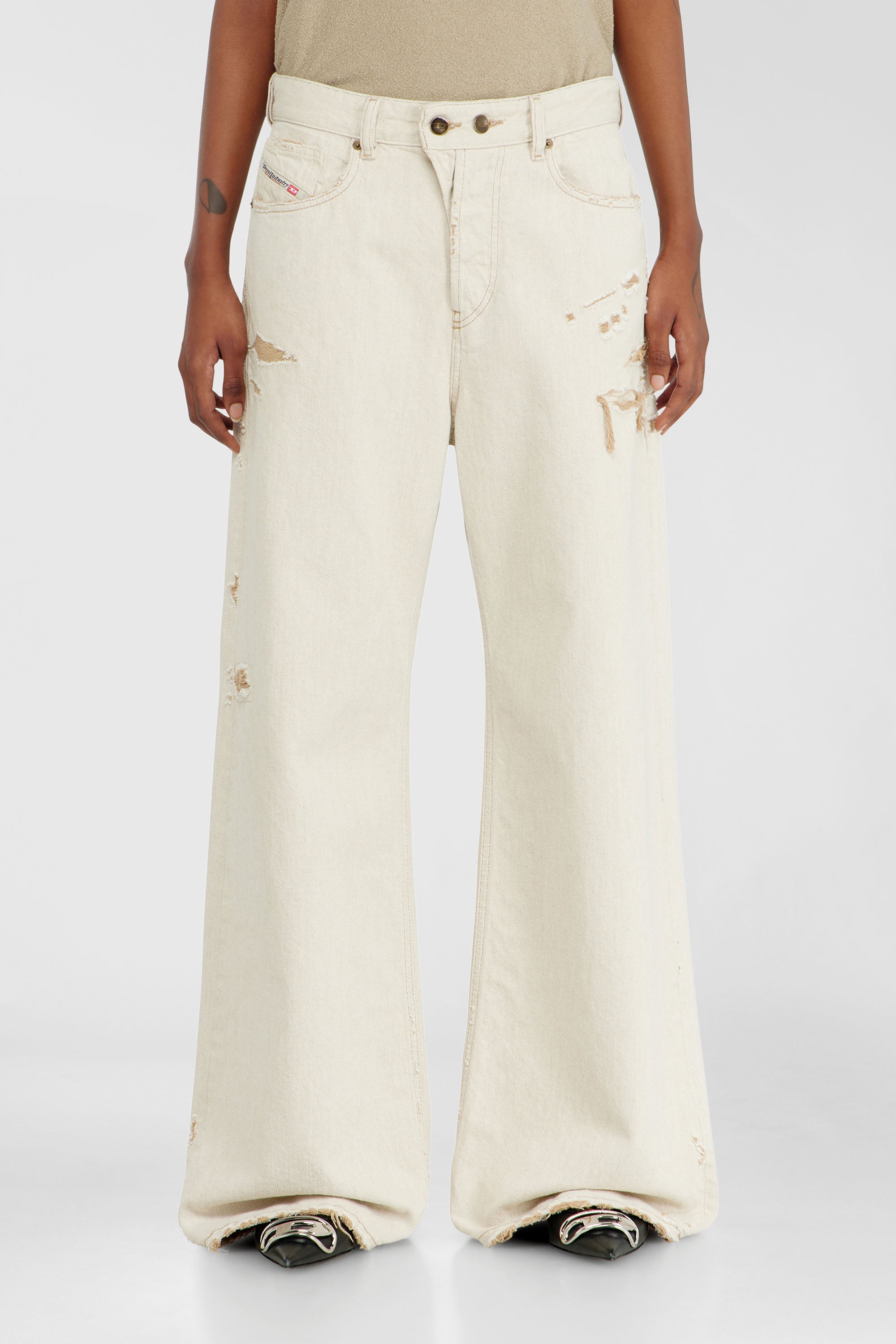 Diesel - Woman's Relaxed Jeans 1996 D-Sire 09P89, Beige - 1