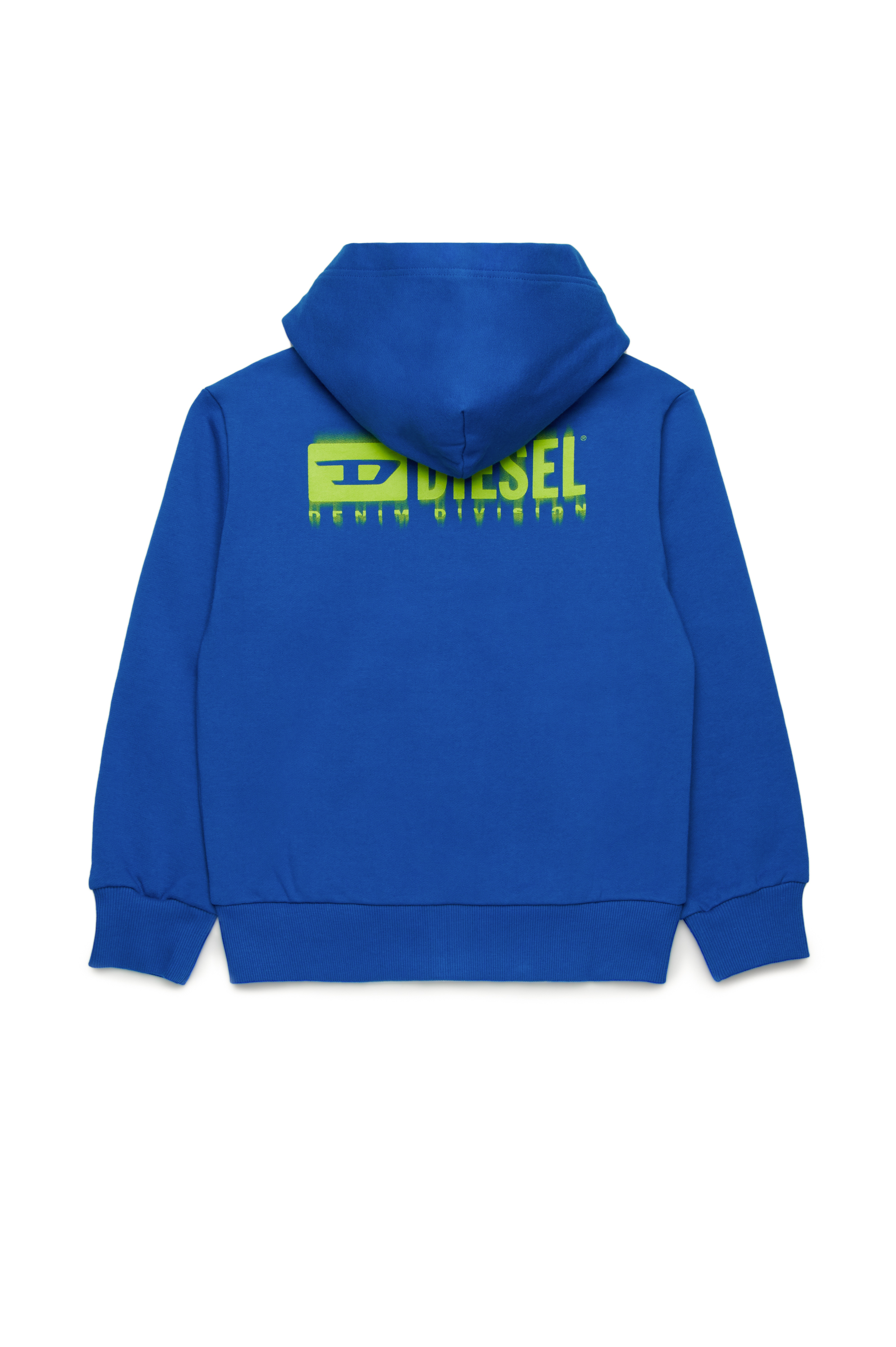 Diesel - SVOUGZIP OVER, Man's Zip-up hoodie with smudged logo in Blue - 2