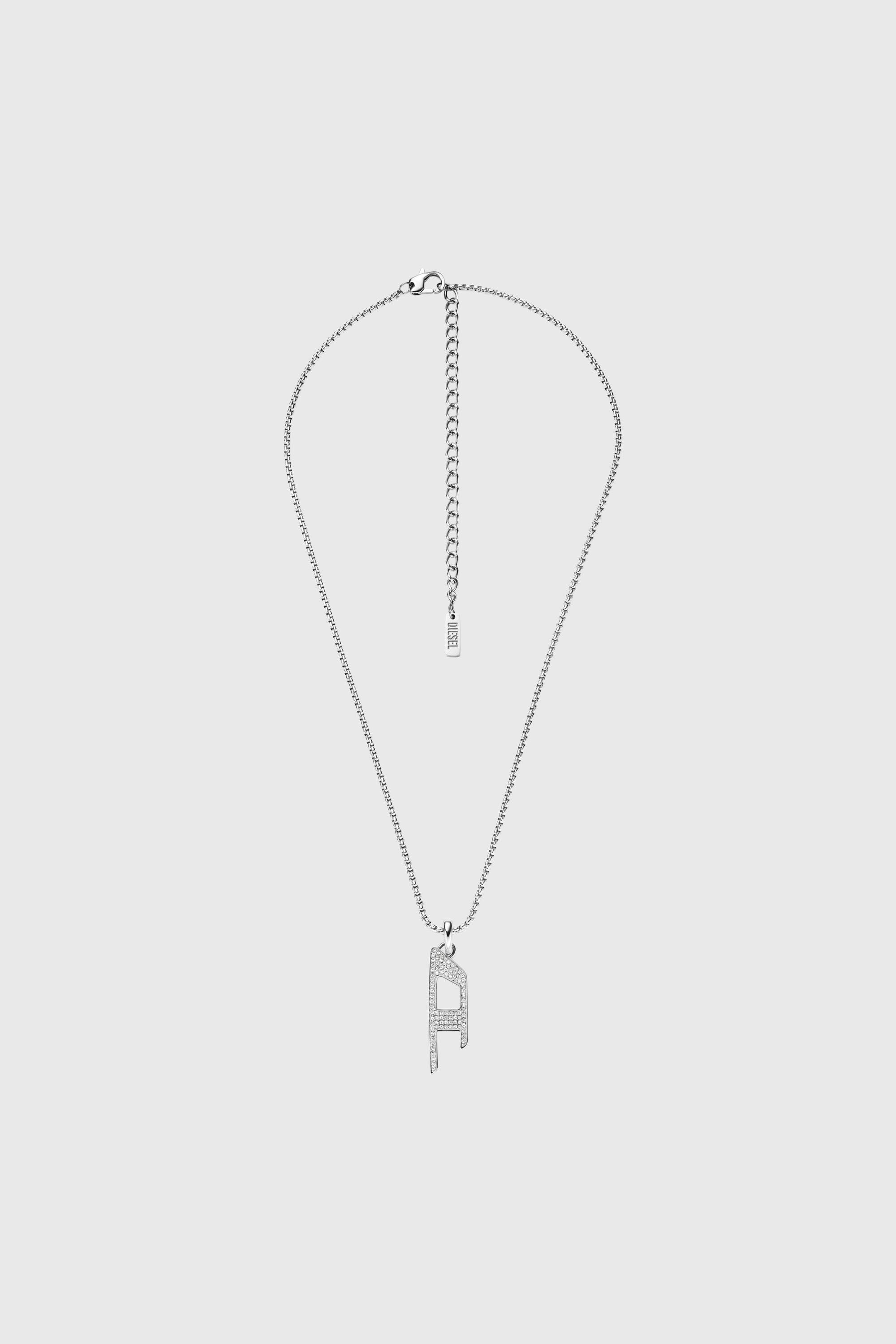 Diesel - DX1624040 JEWELLERY, Unisex's Stainless steel glitz pendant necklace in Silver - 1
