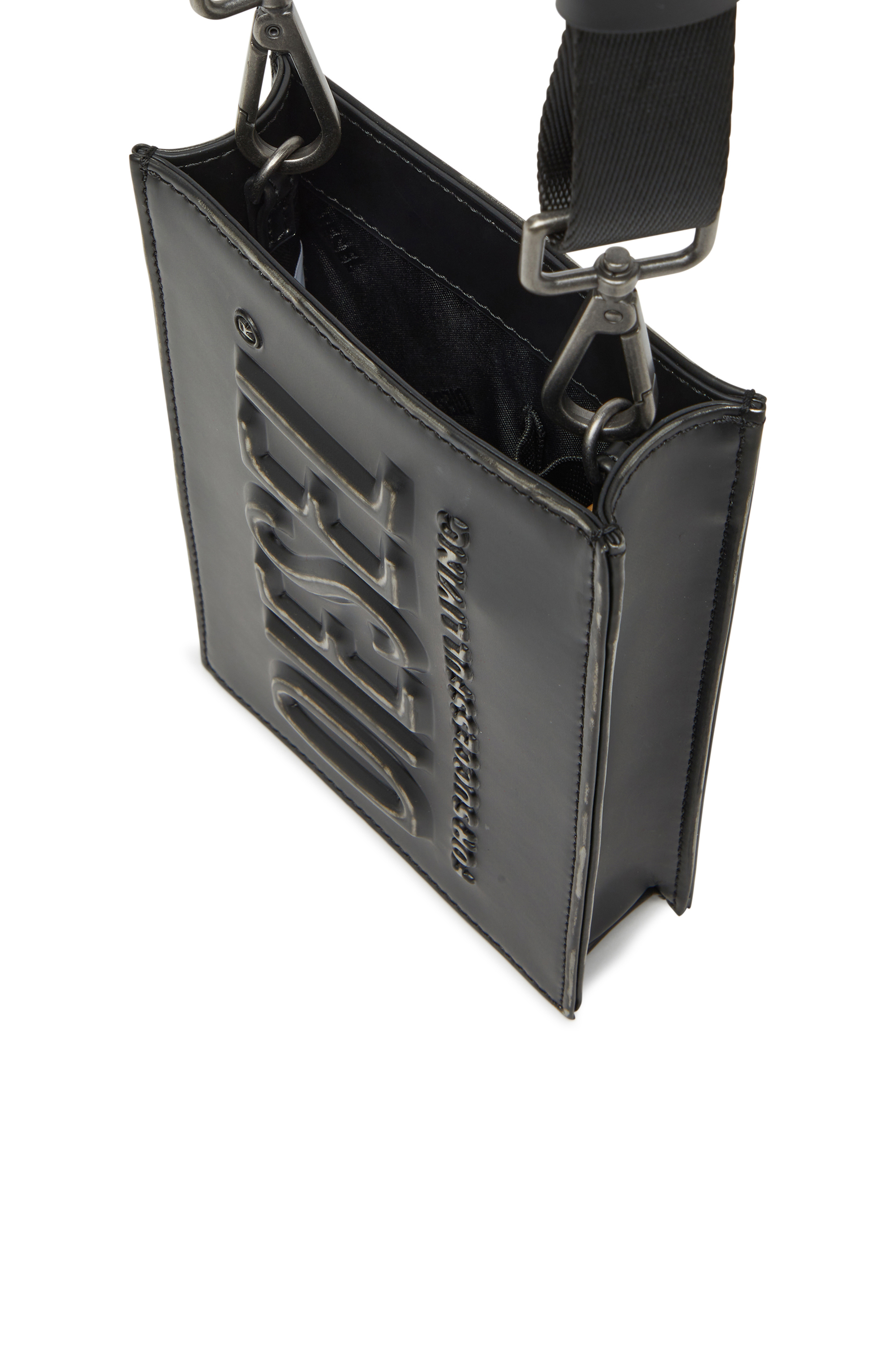 Diesel - DSL 3D MINI CROSSBODY X, Unisex's Dsl 3D - Bag with embossed logo in Black - 3
