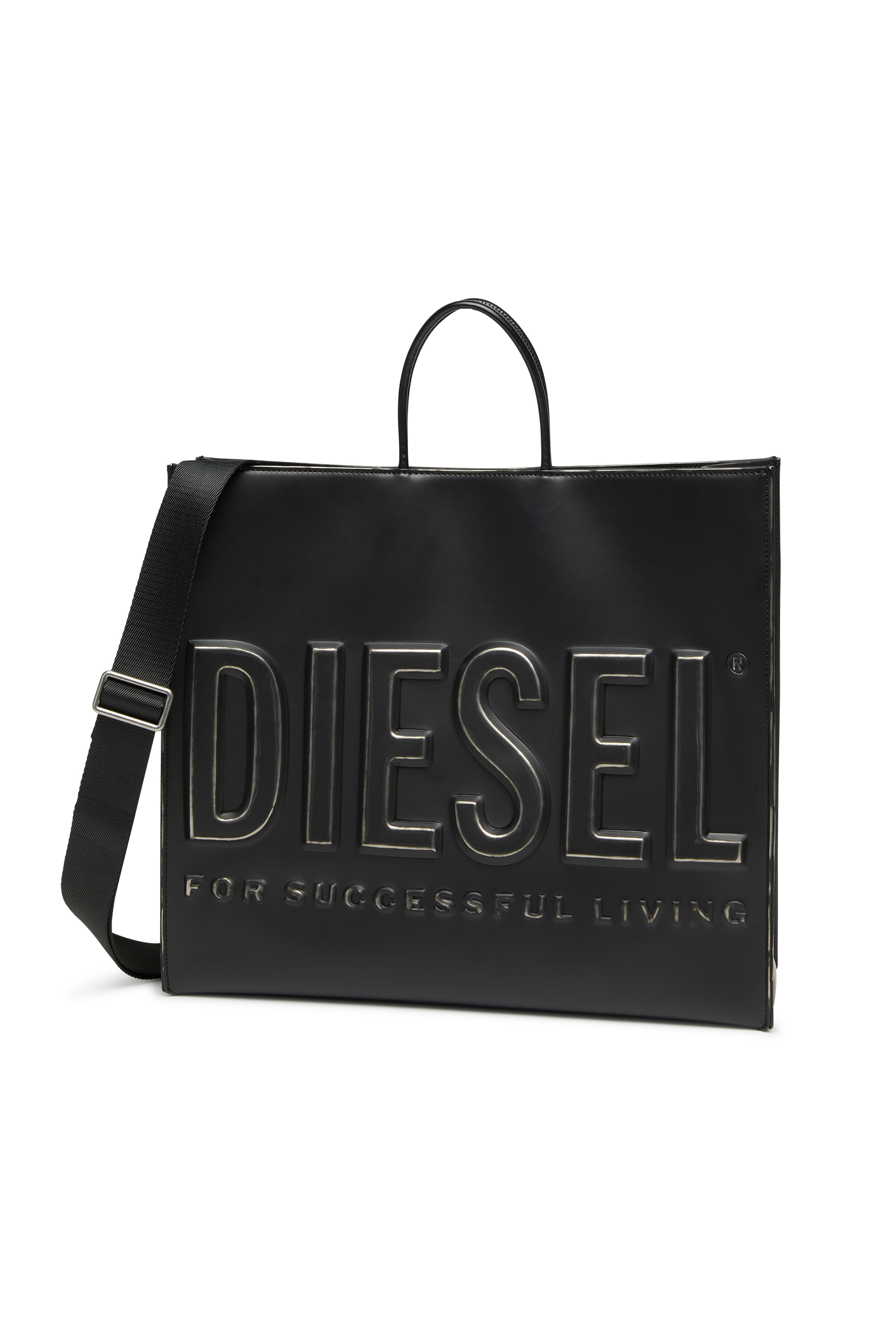 Diesel - DSL 3D TOTE EW X, Unisex's Dsl 3D Bag with adjustable shoulder strap in Black - 5