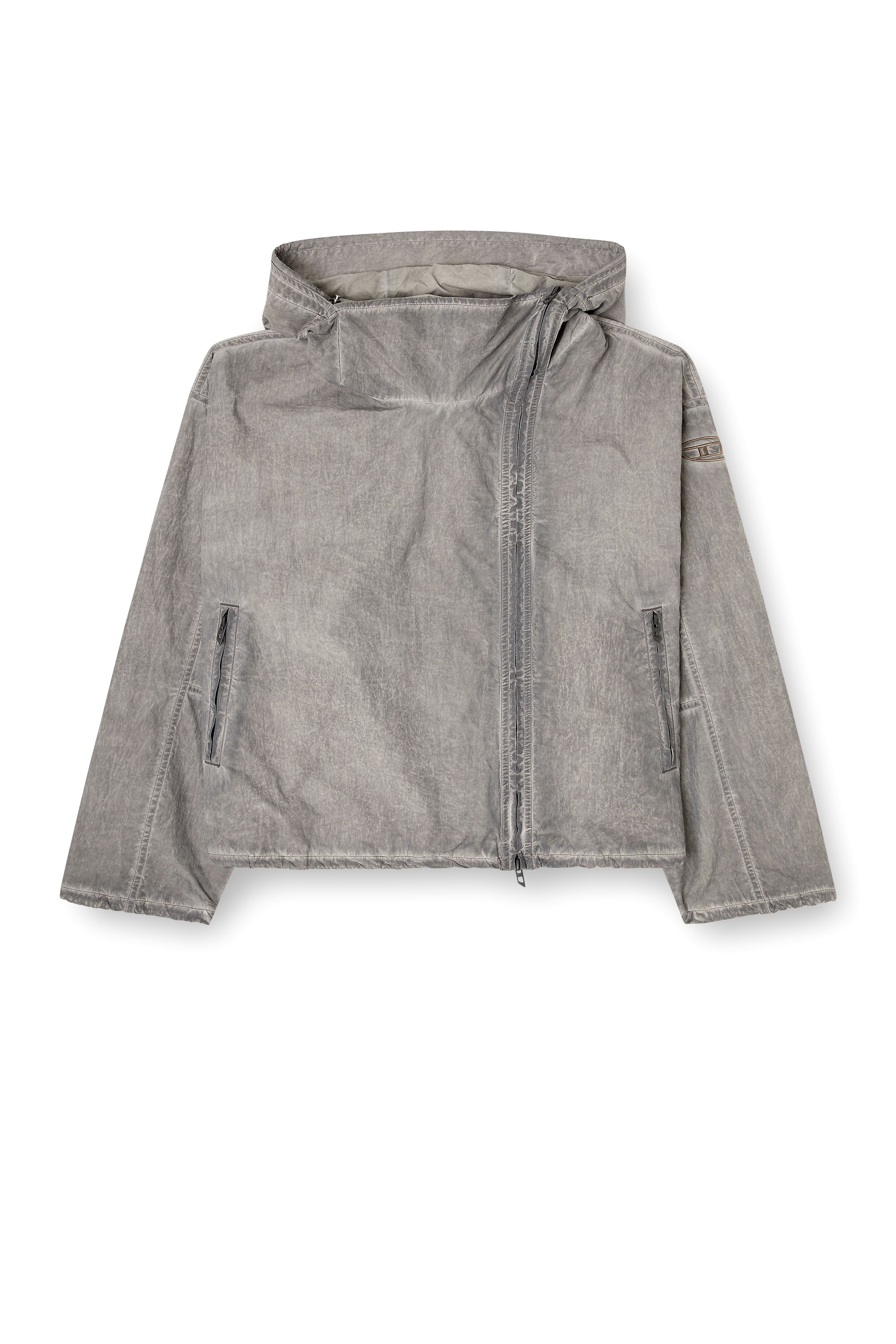 Diesel - G-ORILLA, Woman's Hooded windbreaker in treated Taslan in Grey - 3