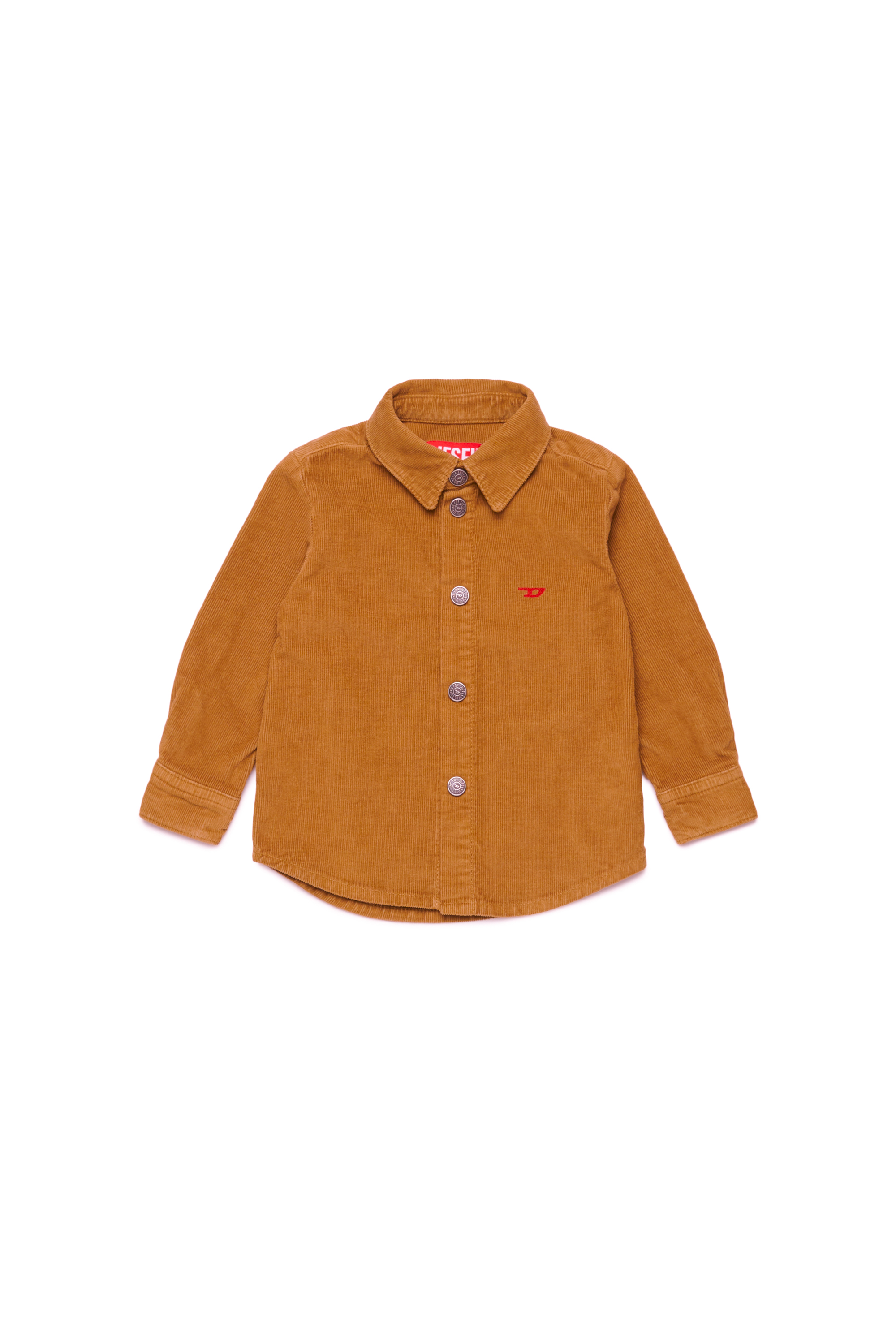 Diesel - CHIPYB, Man Corduroy shirt with small D logo in Brown - Image 1