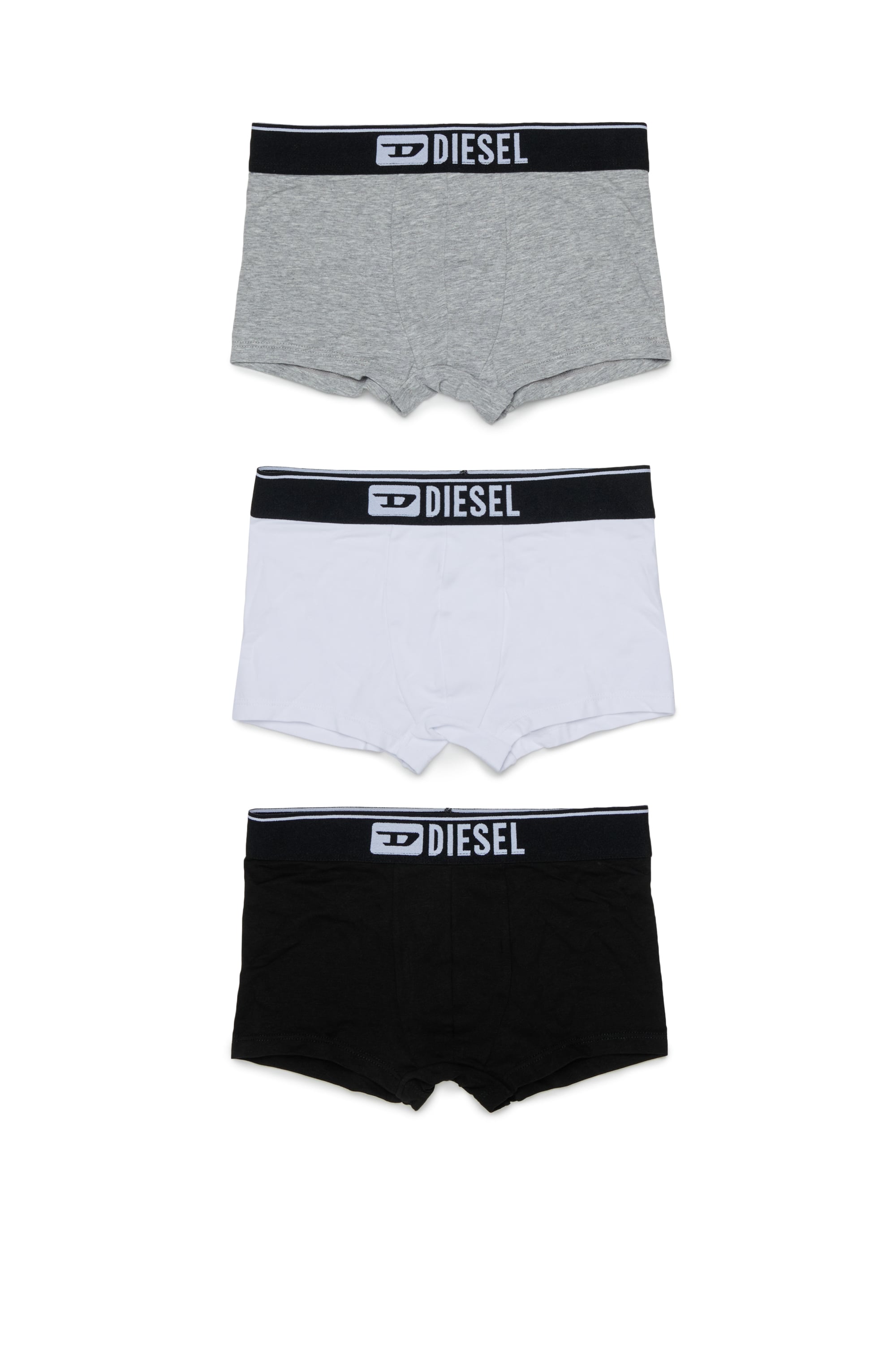 Diesel - UM-UGINTRIPACK-DD, Man's 3-pack boxer briefs in stretch cotton in Black/Grey - 1
