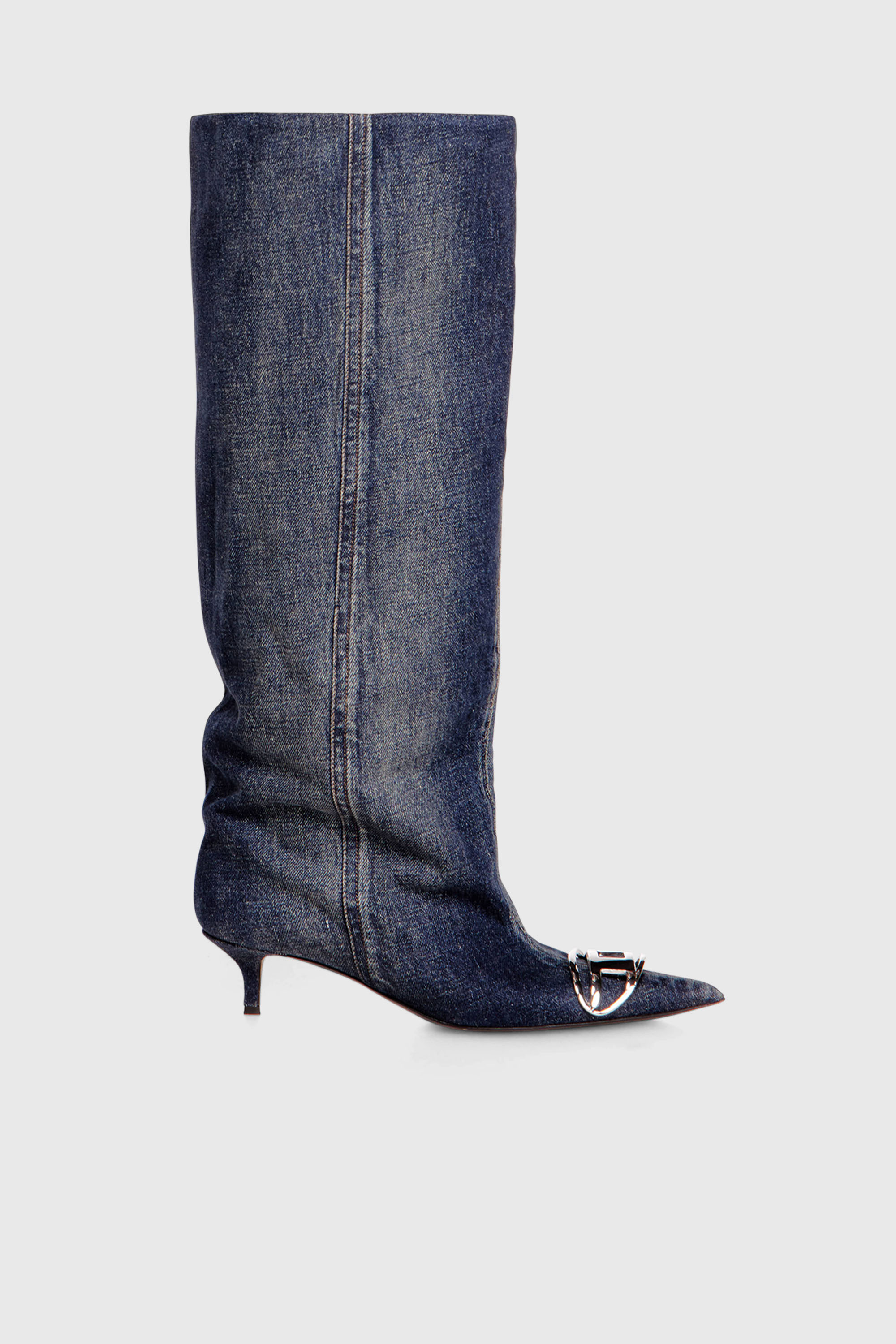 Diesel - D-VENUS KB SLOUCHY, Woman's D-Venus-Slouchy knee-high boot in denim in Dark Blue - 1
