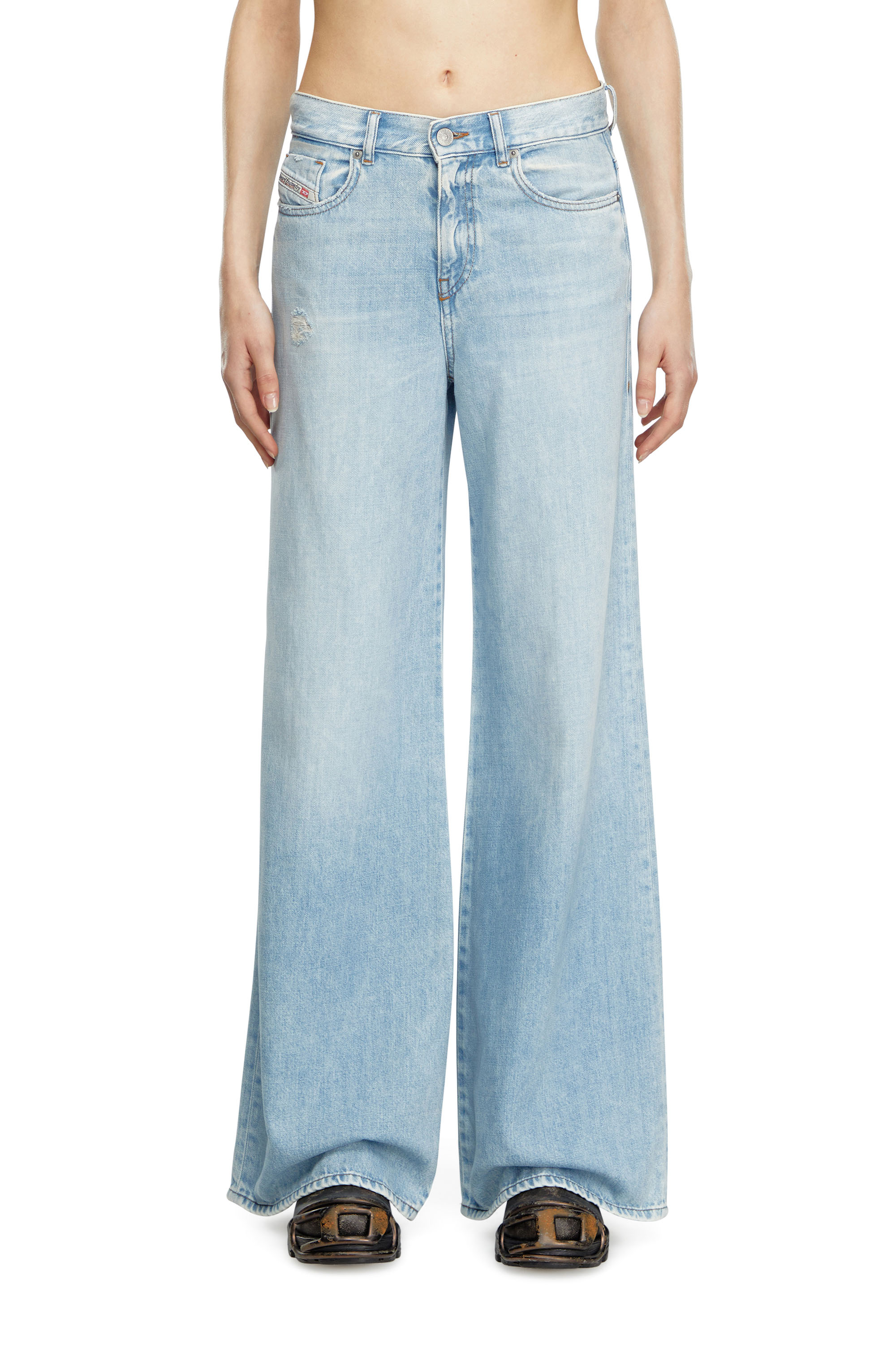 Diesel - Woman Bootcut and Flare Jeans 1978 D-Akemi 068MQ, Light Blue - Image 2