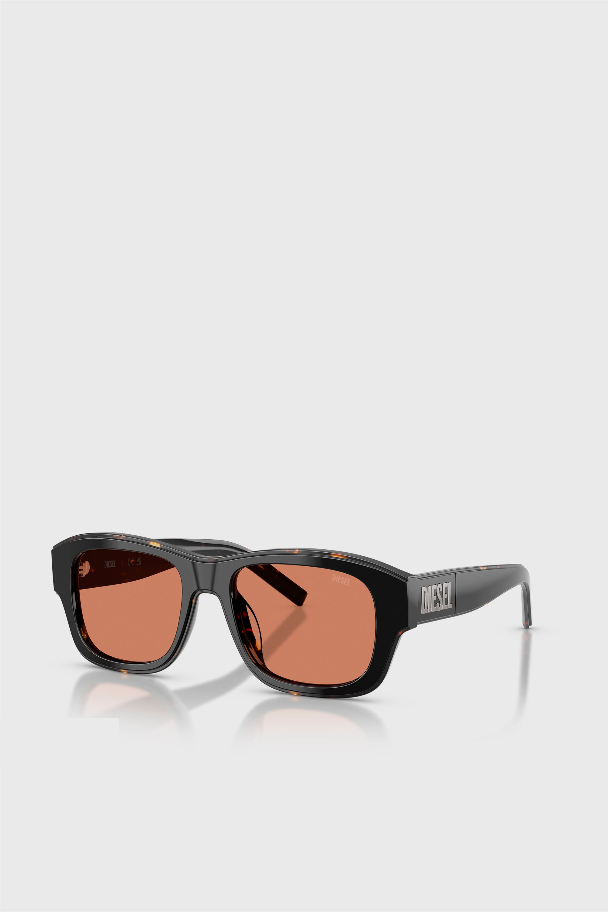 Diesel - 0DL2020U, Unisex's Rectangular Sunglasses in Black/Brown - 2