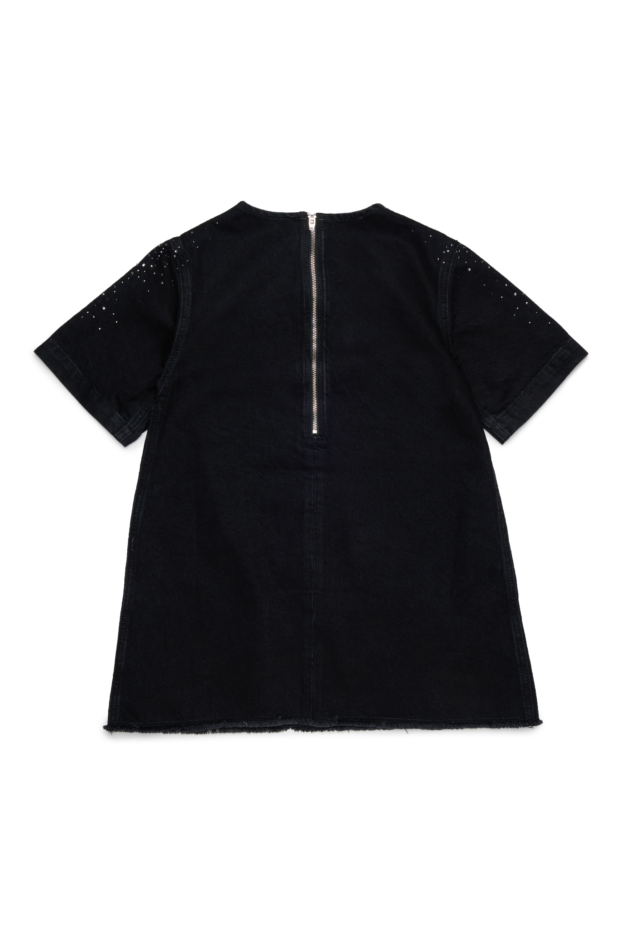 Diesel - DILBY, Woman's Rhinestone-embellished T-shirt dress in Black/Dark grey - 2