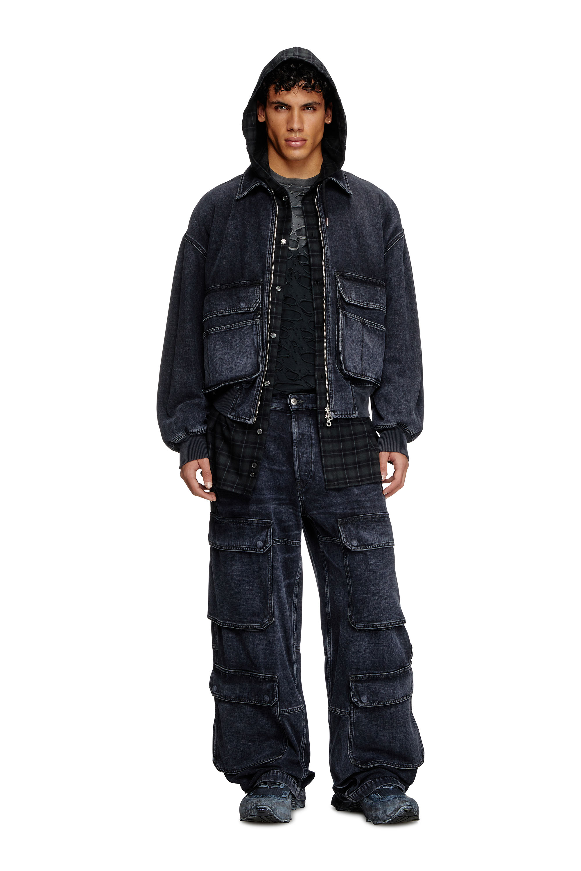 Diesel - D-KURZ, Unisex's Jacket in batavia-weave denim in Black - 4