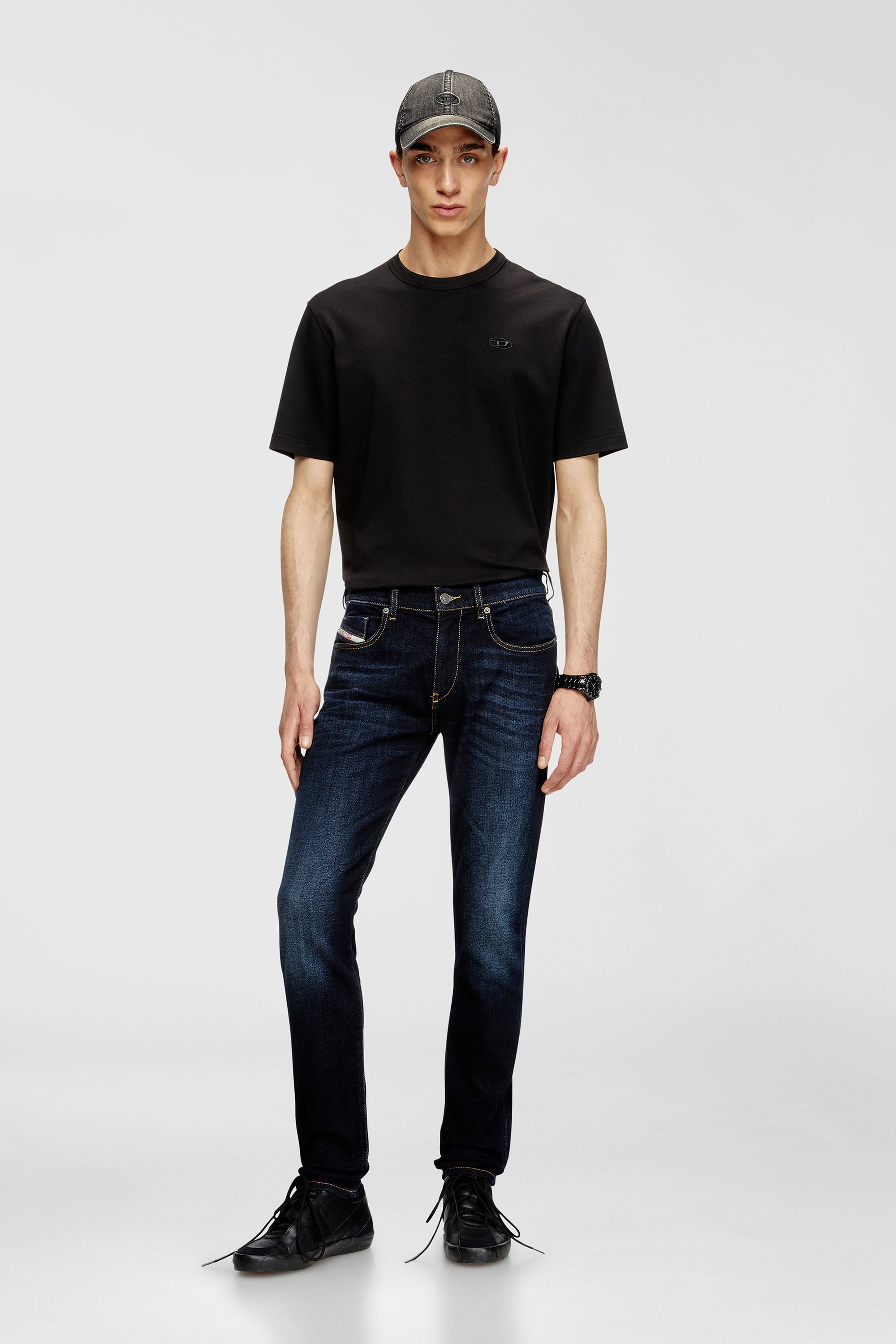 Diesel - Man's Slim Jeans 2019 D-Strukt 009ZS, Dark Blue - 2