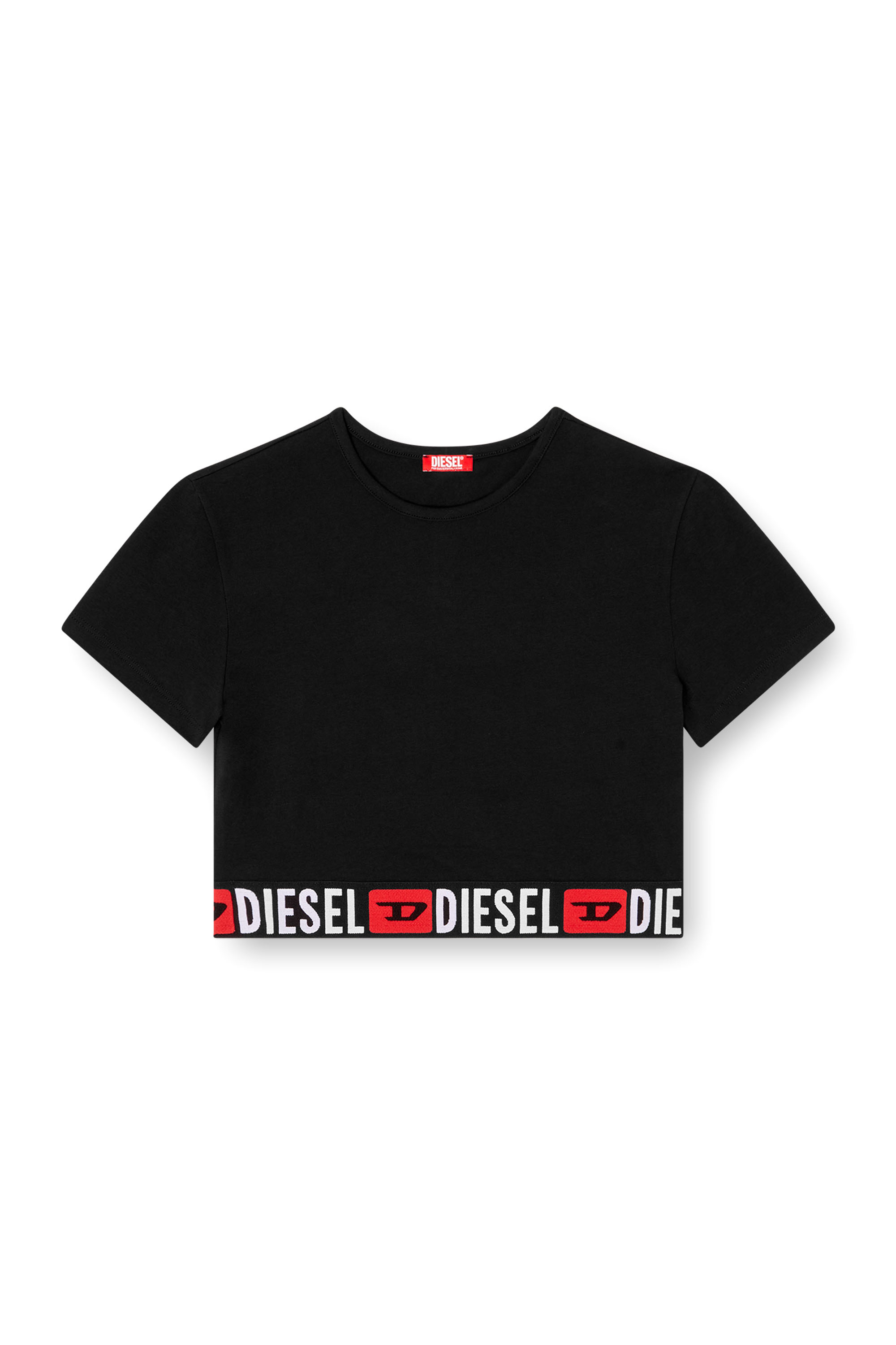 Diesel - IRMA-D-CORE, Woman's Cropped top with logo band in Black - 2
