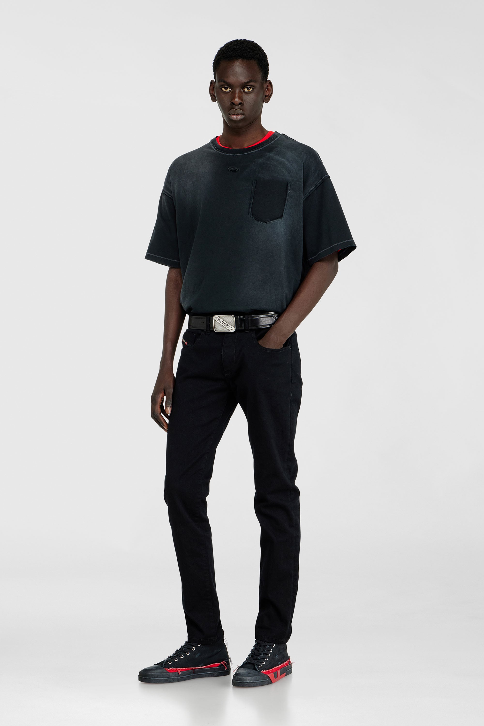 Diesel - Man's Slim Jeans 2019 D-Strukt 069YP, Black/Dark grey - 2