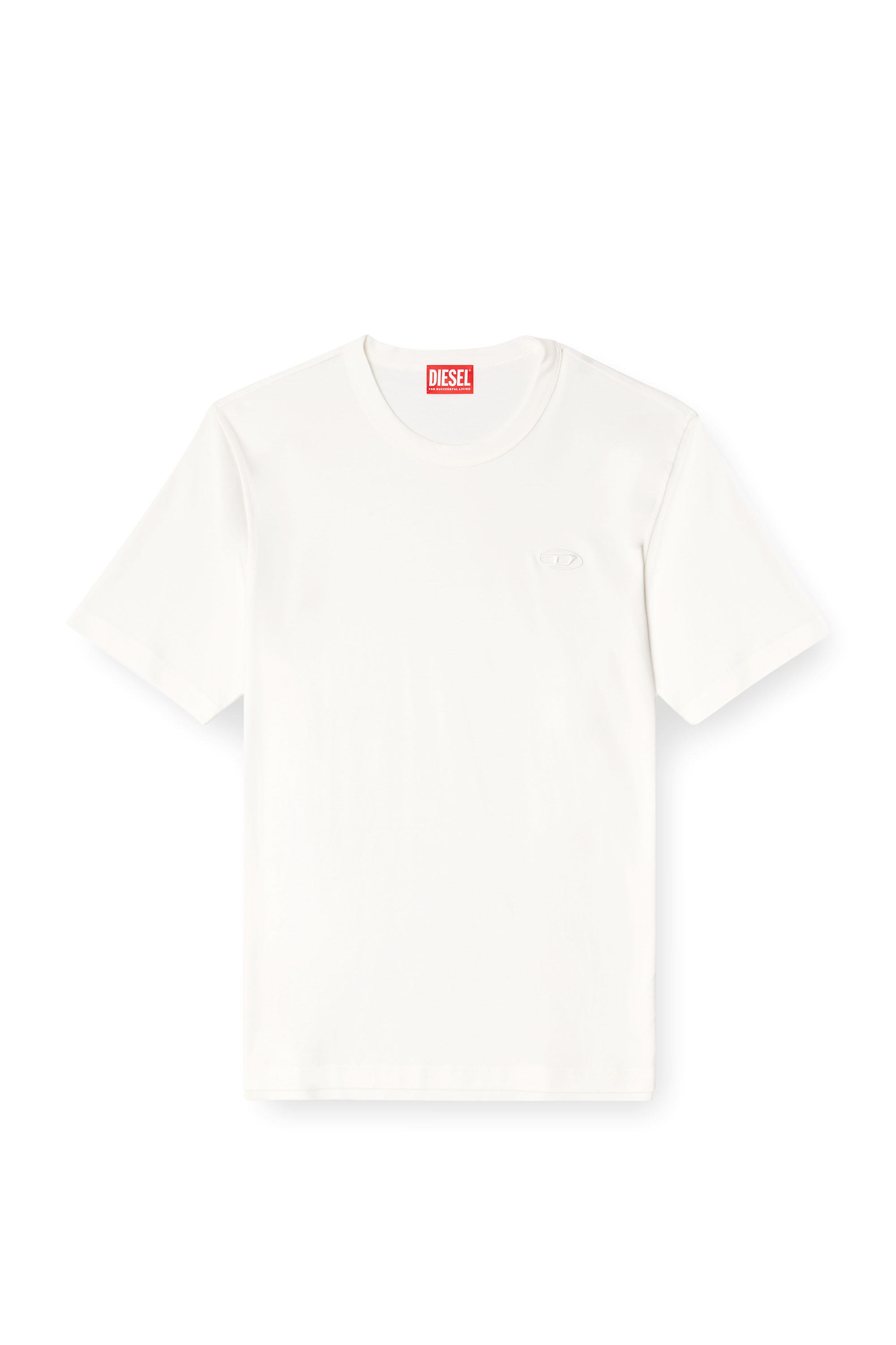 Diesel - T-ADJUST-SLITS-R17, Man's T-shirt with tonal logo embroidery in White - 3