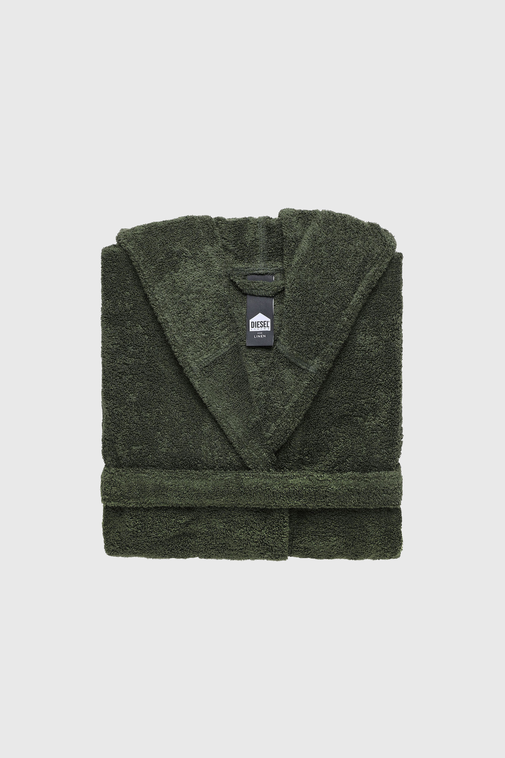 Diesel - ACC  SPORT LOGO CAP S/M, Unisex's Bathrobe with hood SPORT LOGO, S/M in Green - 1