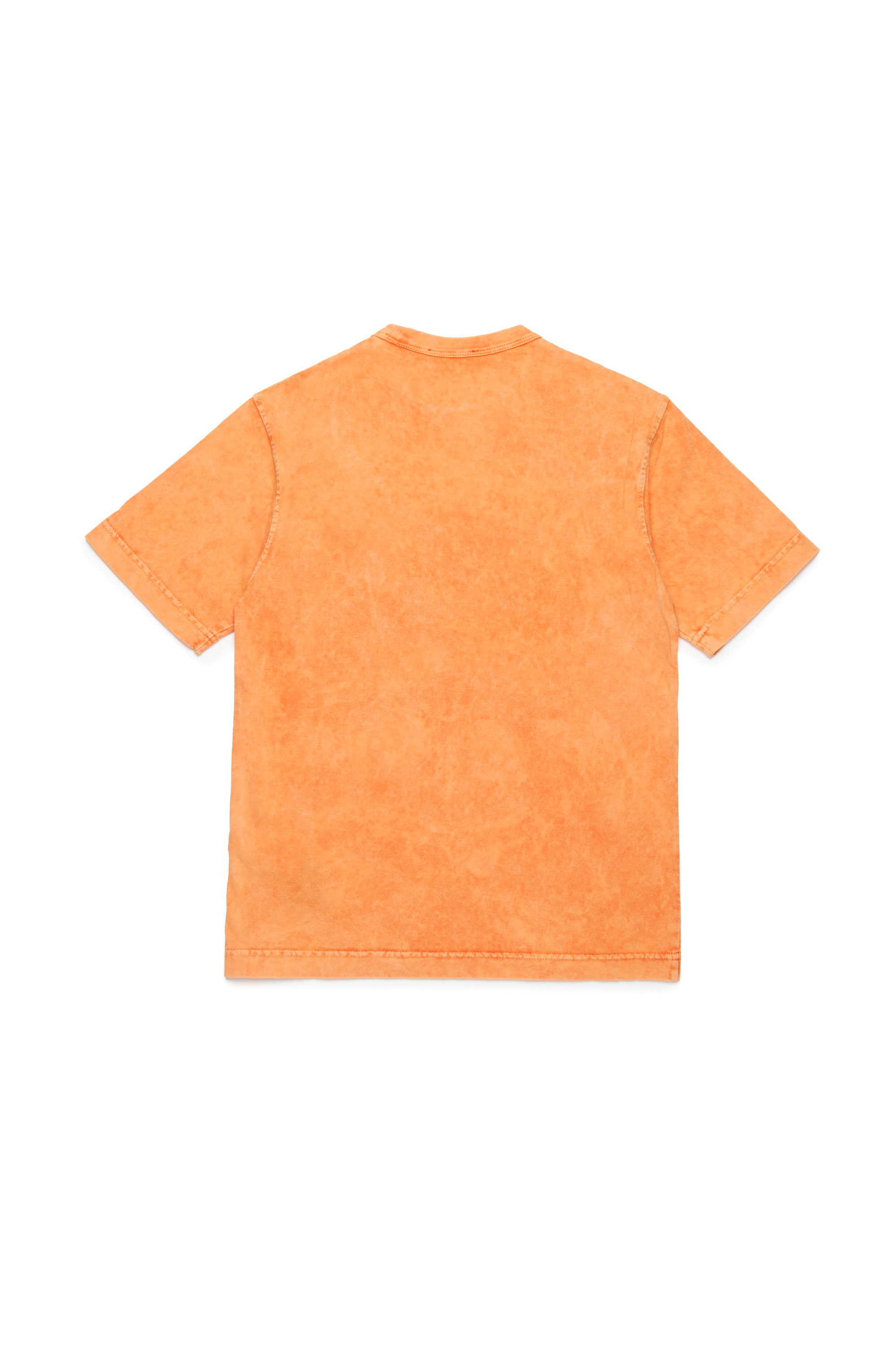 Diesel - TWASHN1 OVER, Man's Marbled T-shirt with logo graphic in Orange - 2