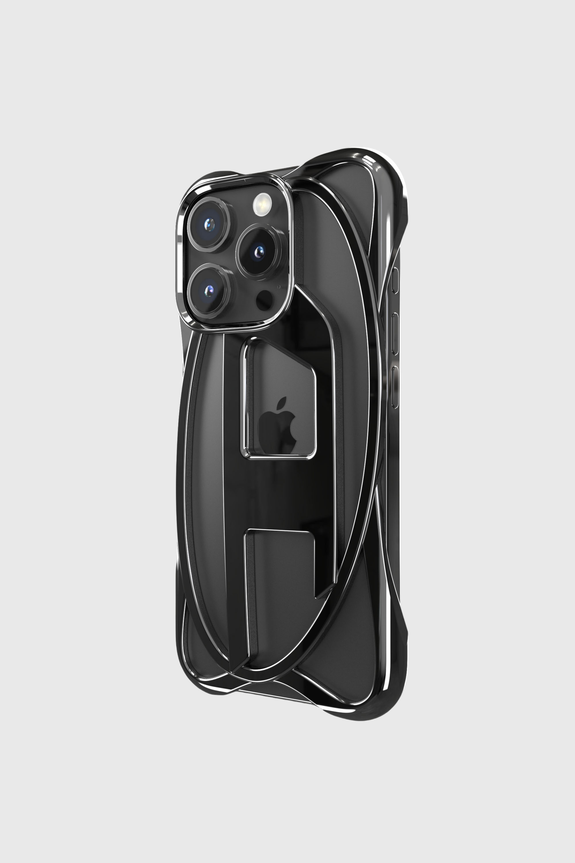 Diesel - 60268 CAGED D CASE, Unisex's Caged D Case iPhone 16 Pro in Black - 3