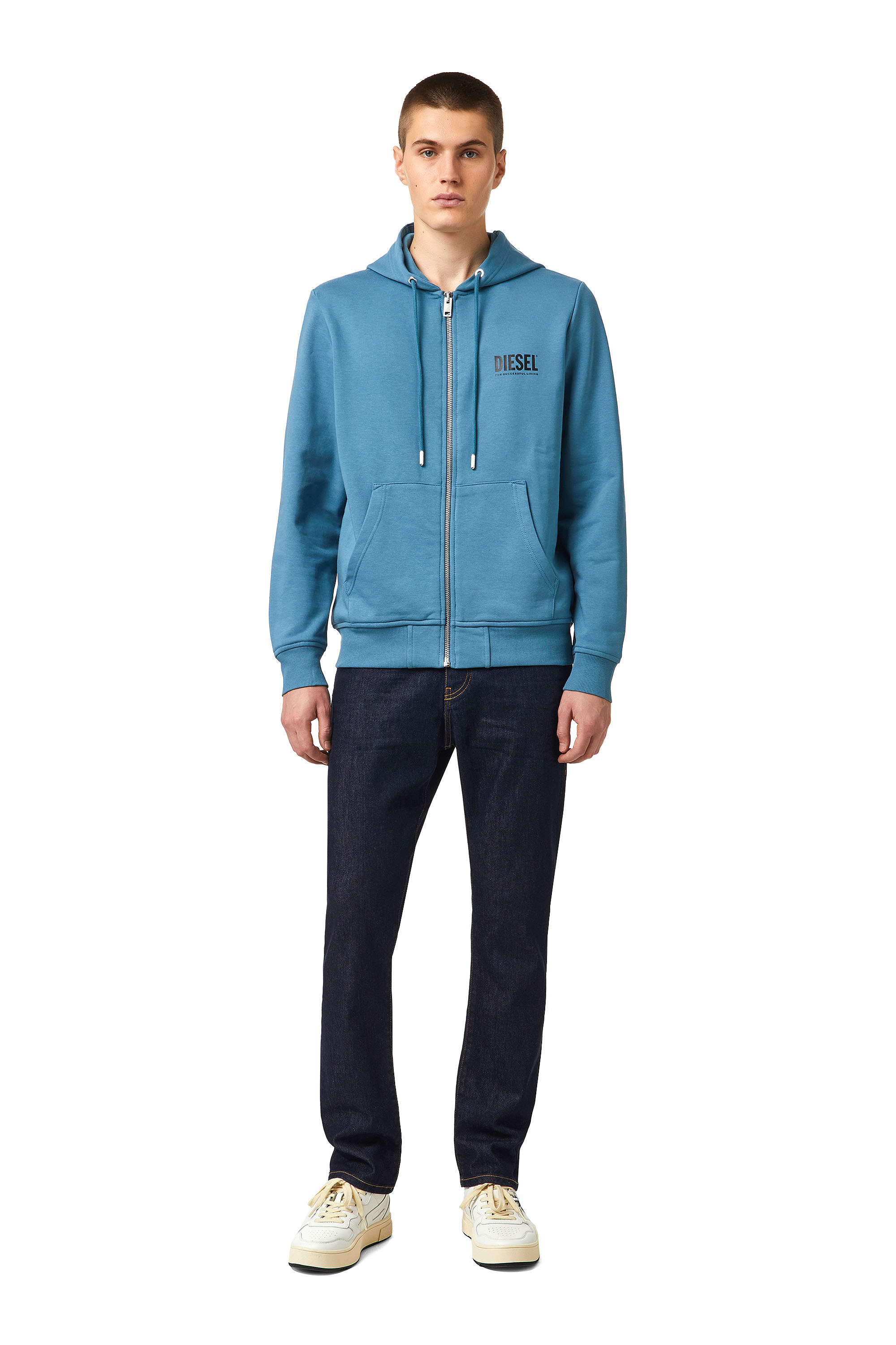S-GIRK-HOOD-ZIP-ECOL, Blue Diesel - S-GIRK-HOOD-ZIP-ECOL, Blue - Image 1