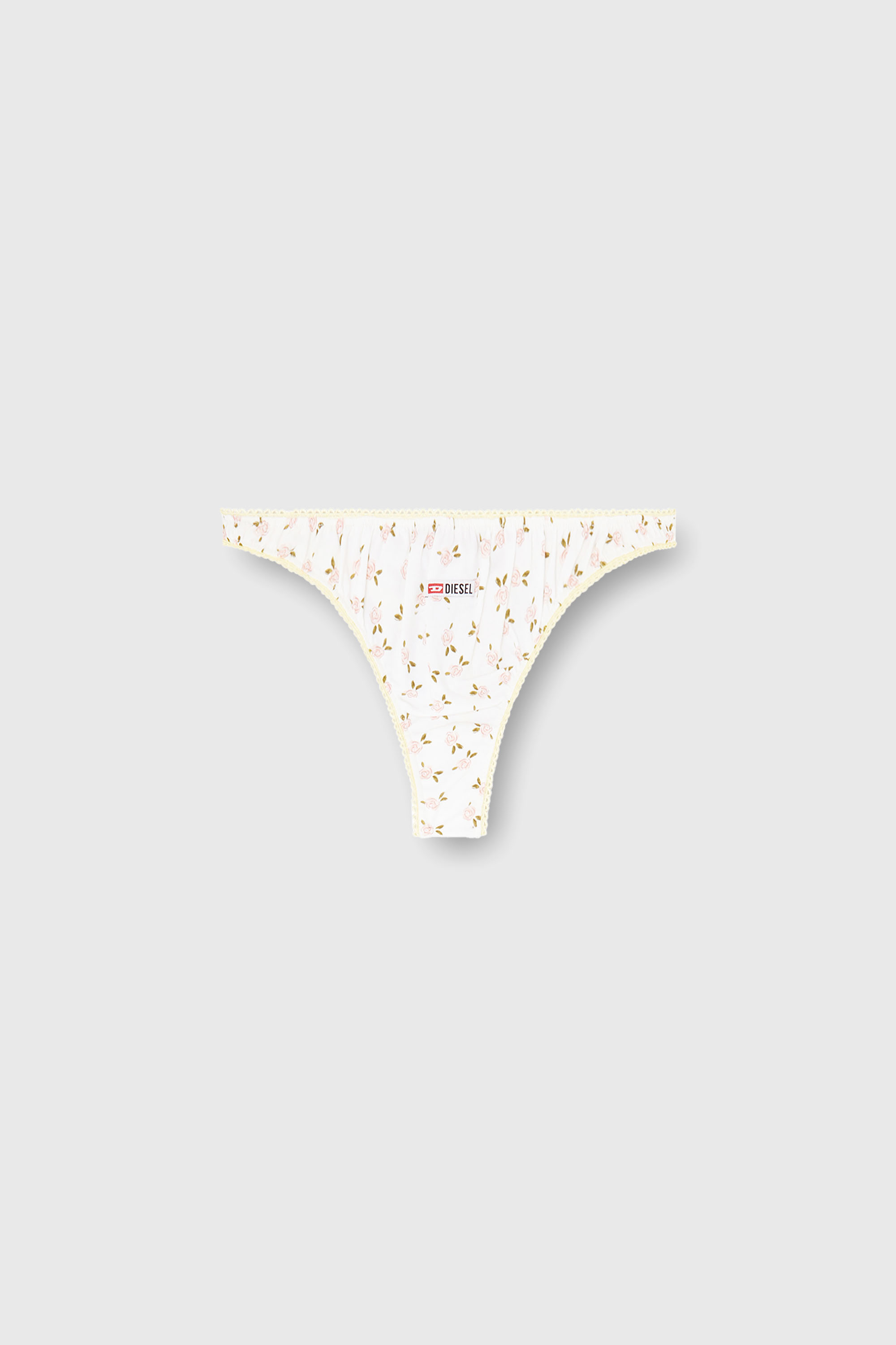 Diesel - ALEXIS-D-CORE, Woman's Thong in cotton with all-over floral print in White - 2