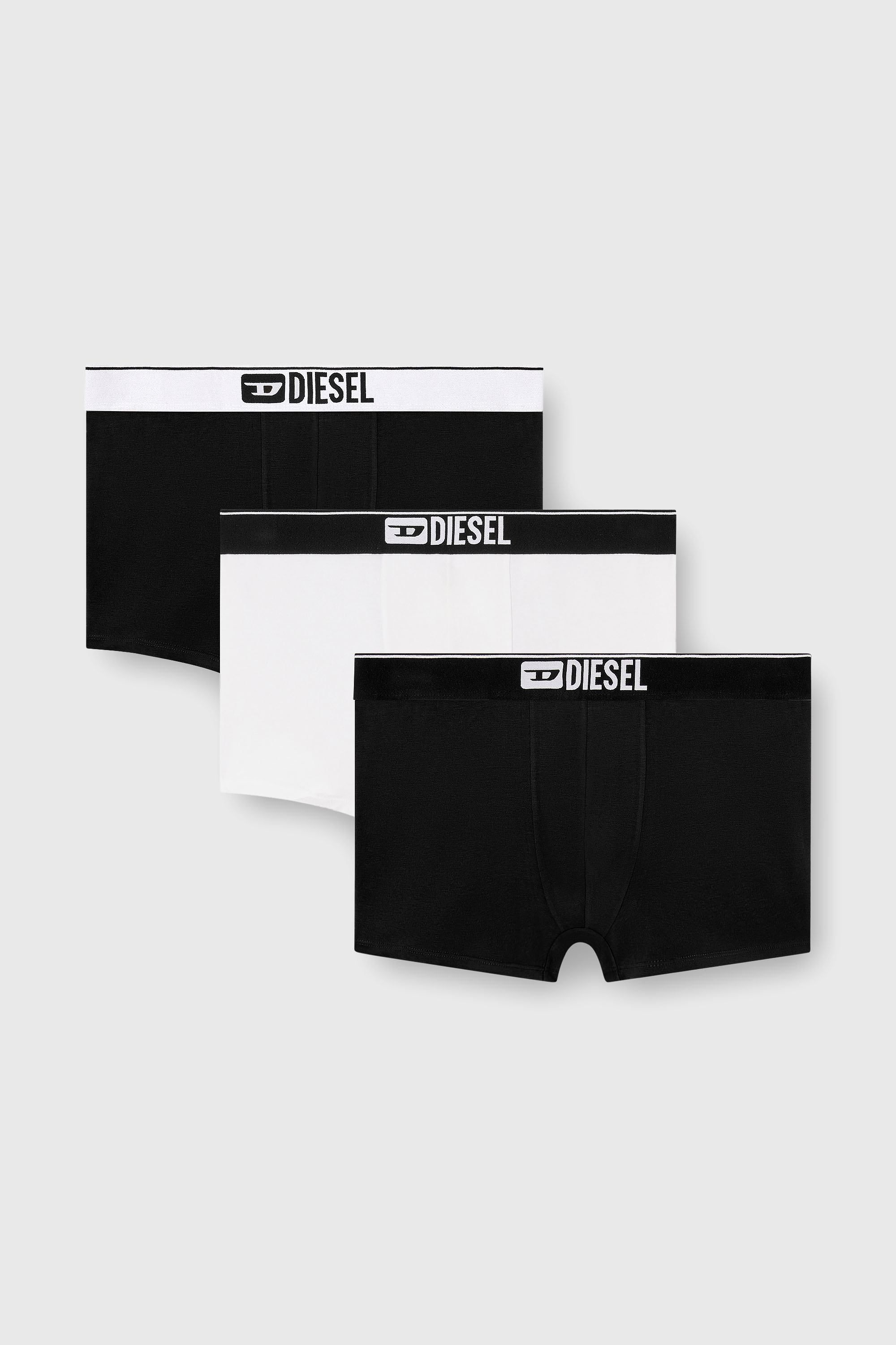 Diesel - UMBX-DAMIENTHREEPACK, Man's Three-pack of plain boxer briefs in Black/White - 2