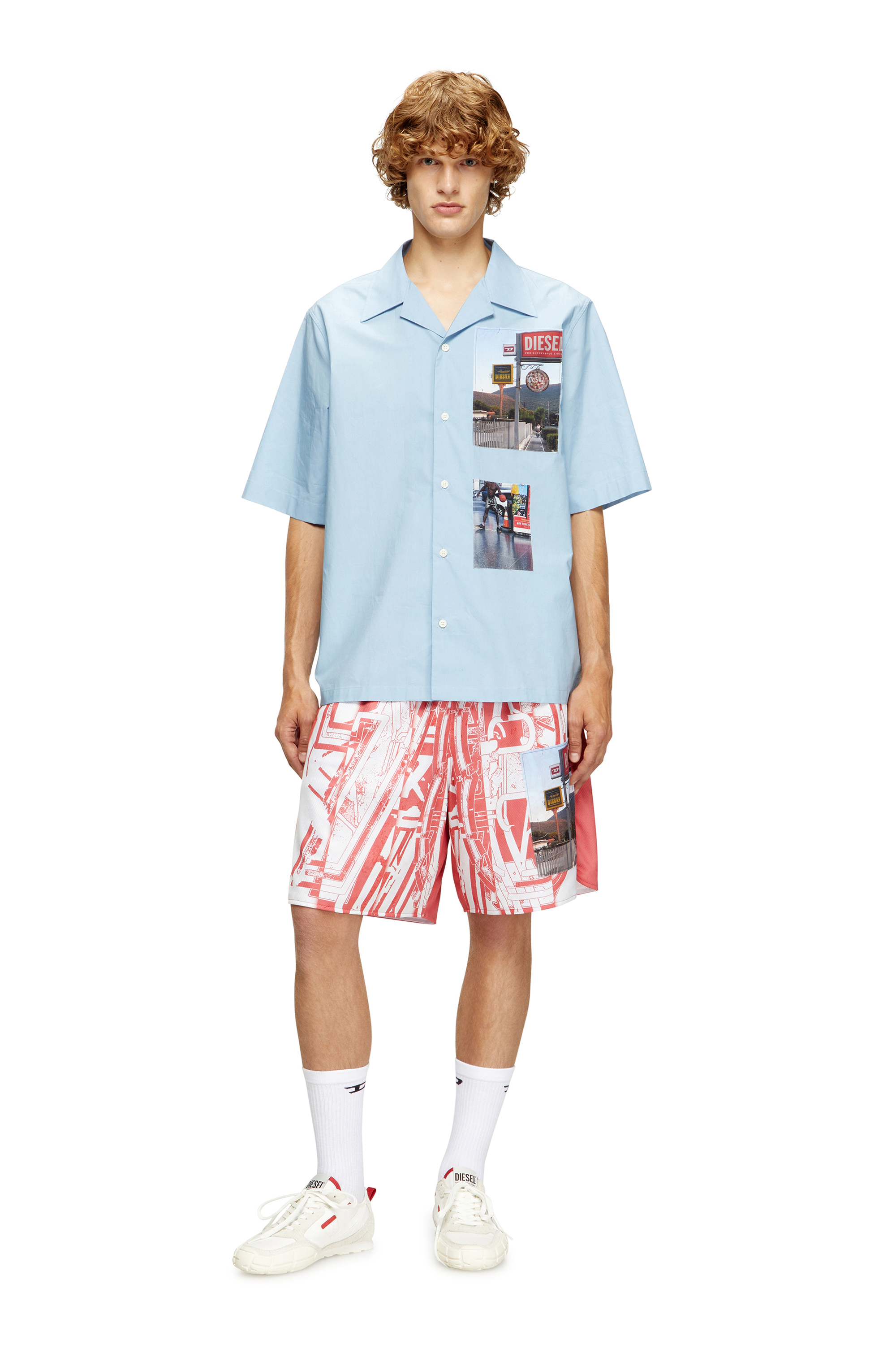 Diesel - S-PAGODHA LOW, Man's S-Pagodha-Sneakers in leather, suede and ripstop in White/Red - 7