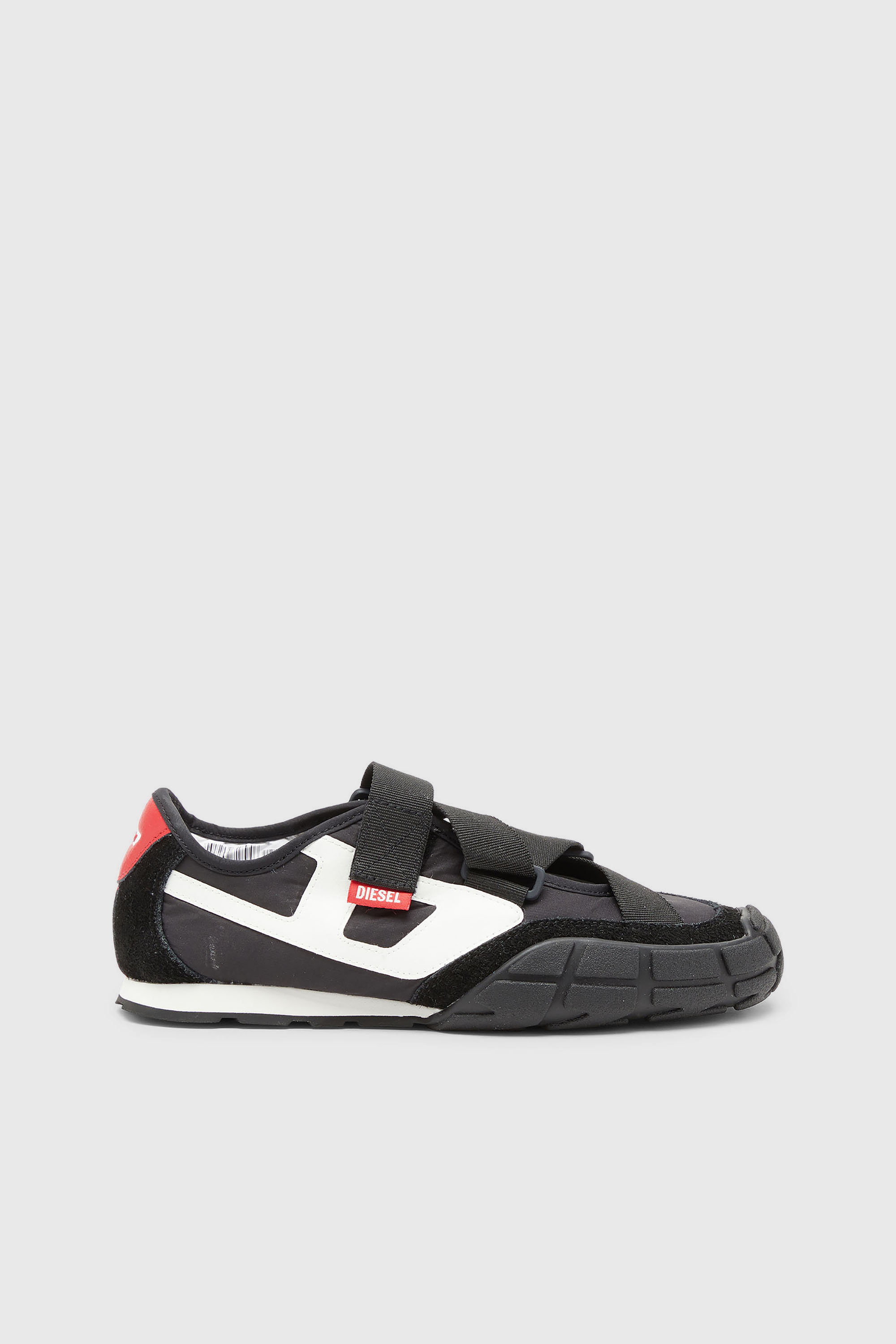 Diesel - S-PAGODHA SLIP-ON W, Woman's S-Pagodha-Tongue-free strap sneakers in ripstop in Black/White - 1