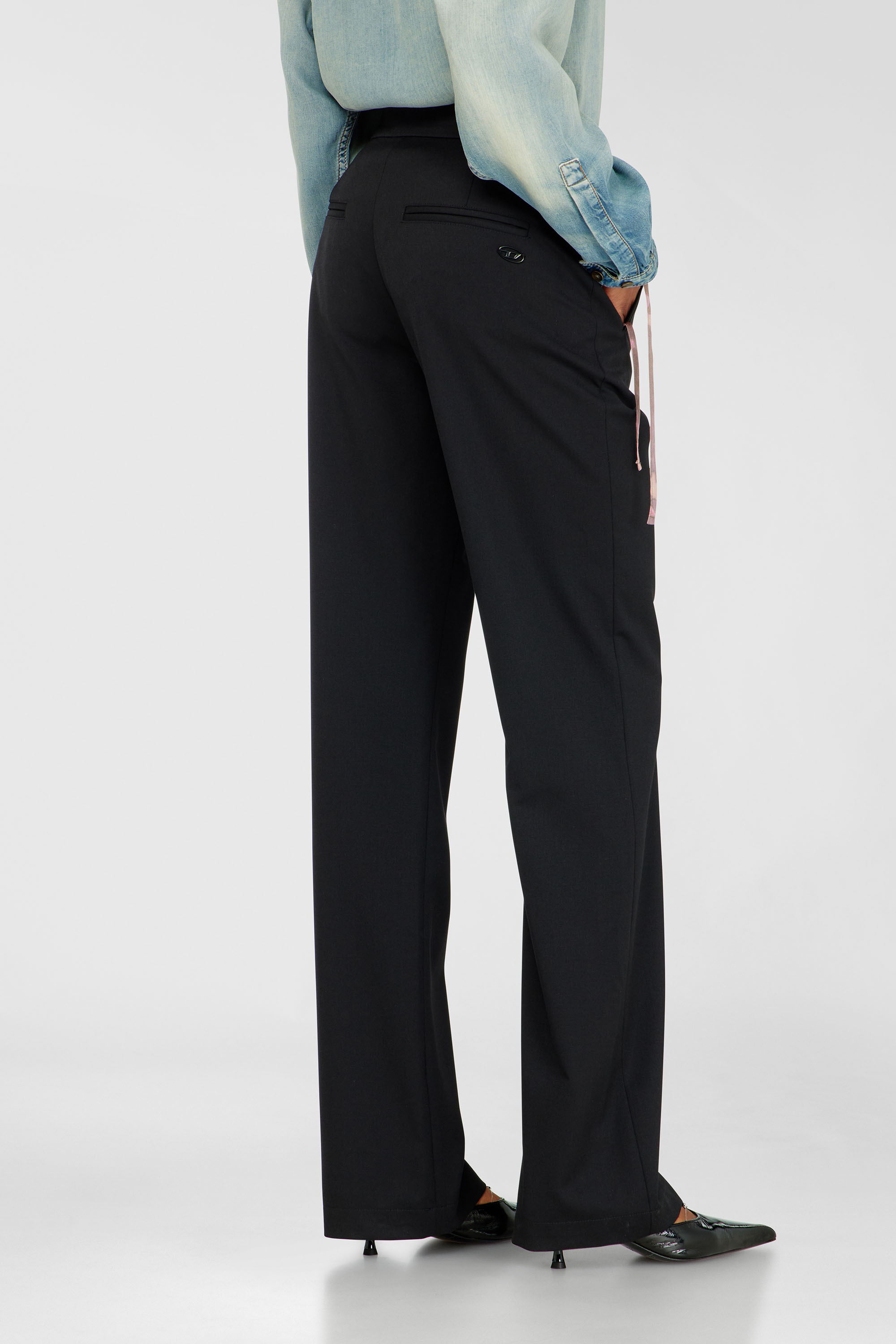 Diesel - P-ROMISE-S3, Woman's Pants in cool wool in Black - 4