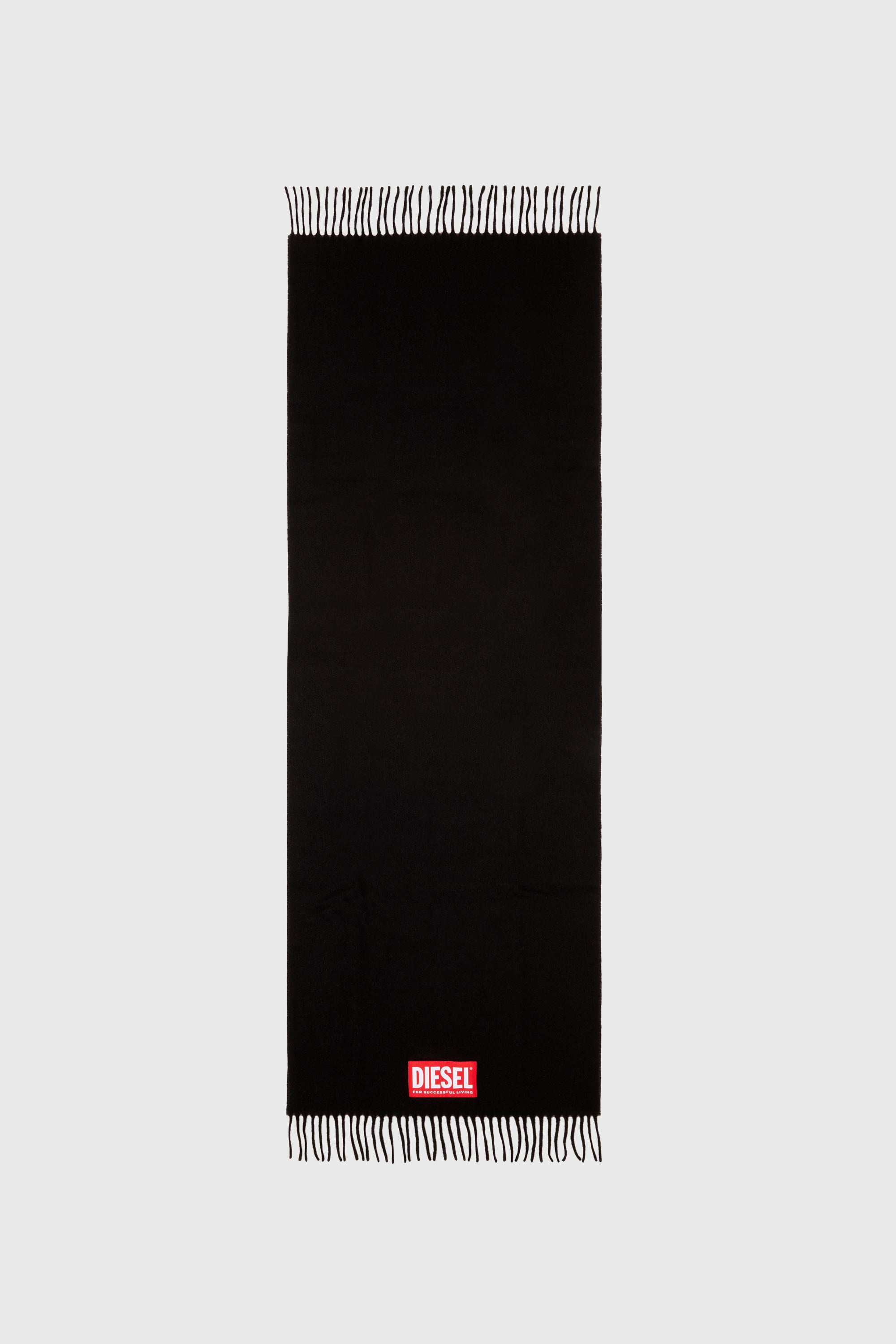 Diesel - S-IMON, Man's Wool blend scarf in Black - 2