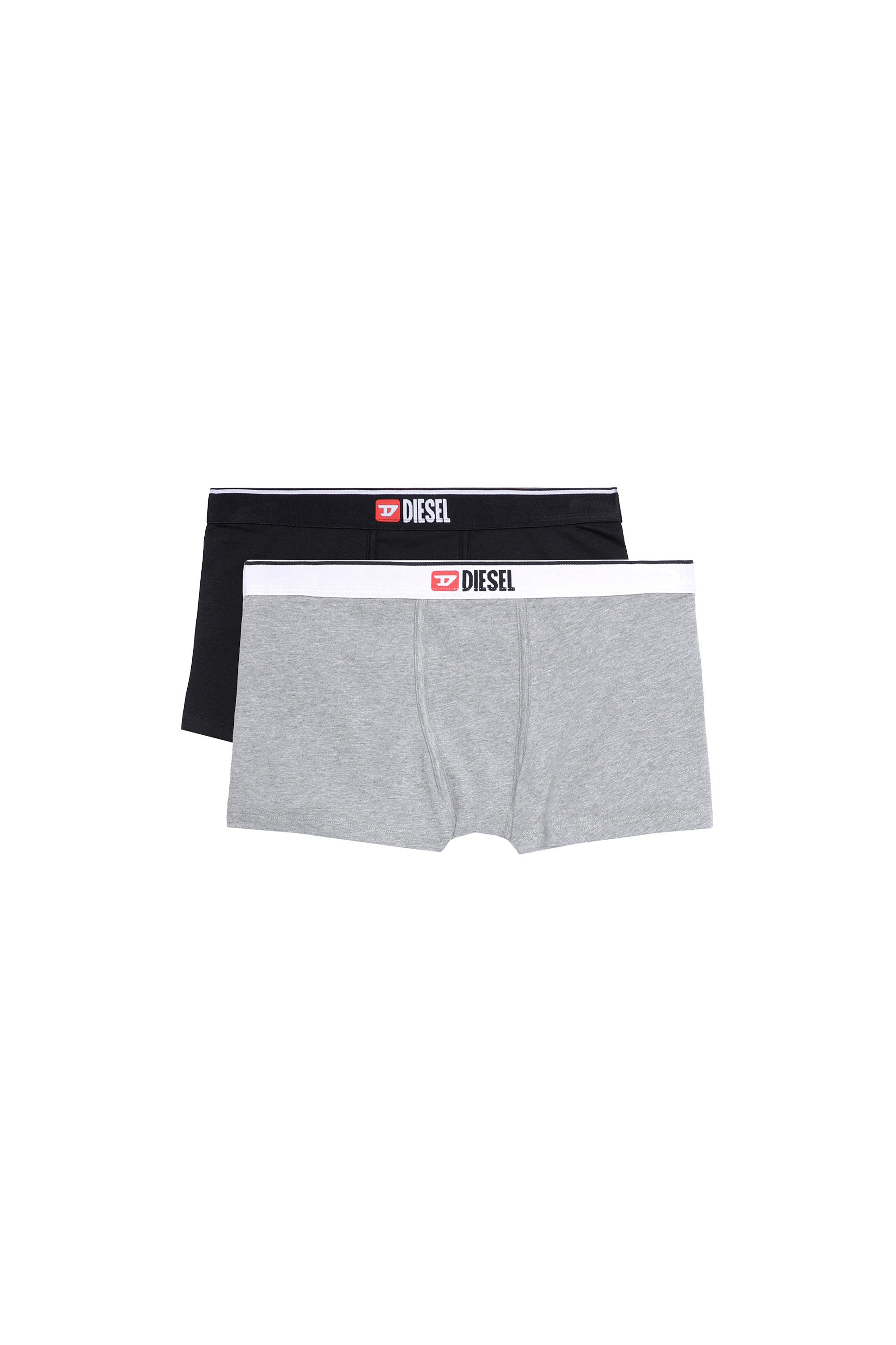 Diesel - UFPN-MYAS-TWOPACK, Woman's Two-pack of plain boxer briefs in Grey/Black - 1