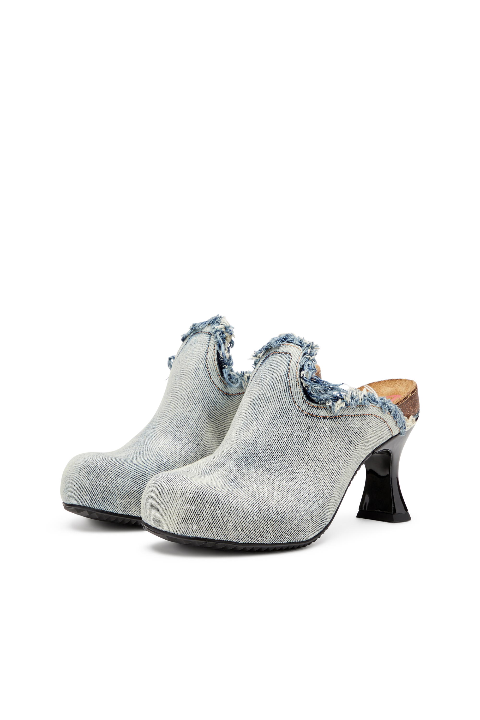 Diesel - D-WOODSTOCK ML W, Woman's D-Woodstock-Frayed denim mules in Light Blue - 8