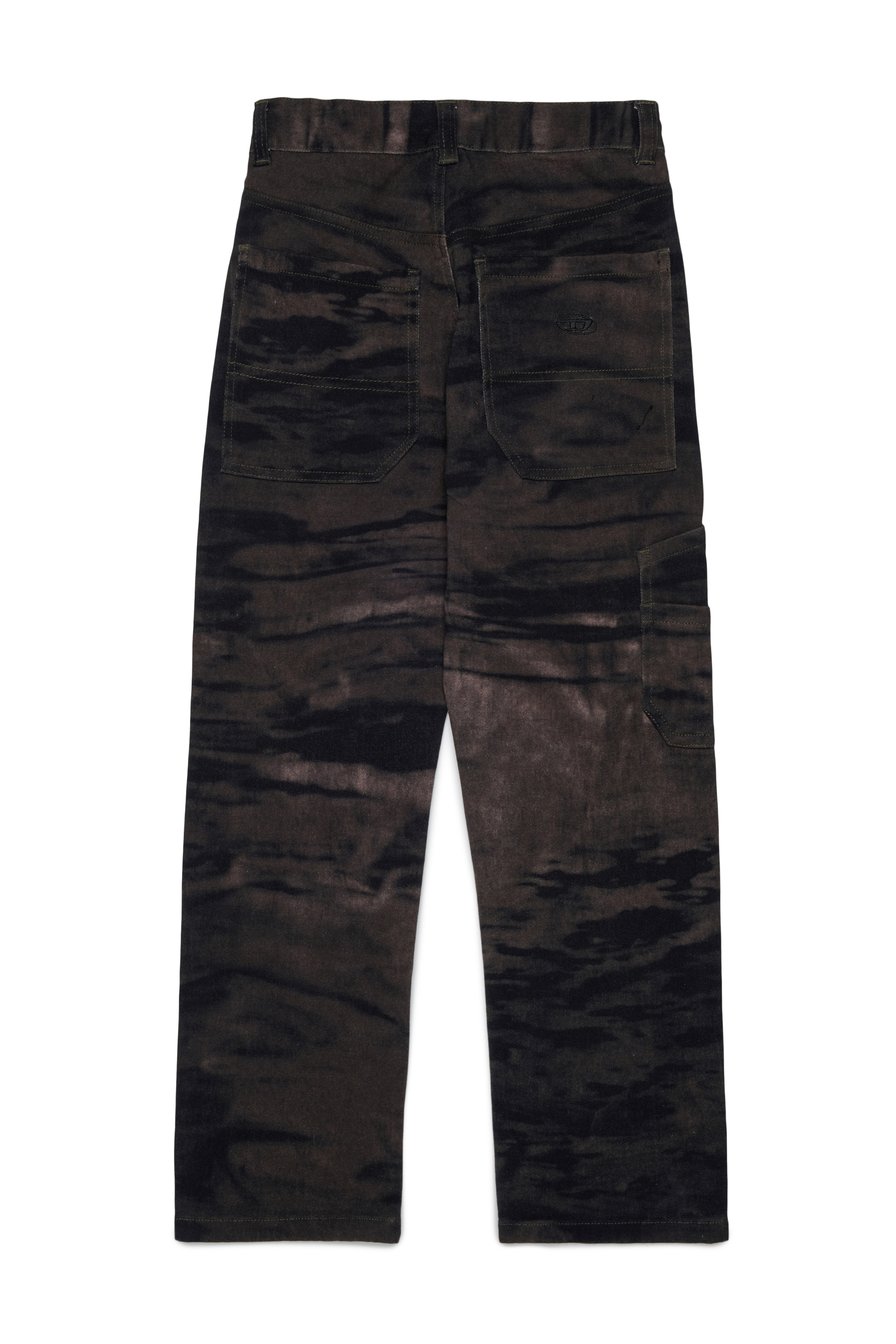 Diesel - PJAKE, Man's Cotton pants in stretch cotton with streaky effect in Green - 2