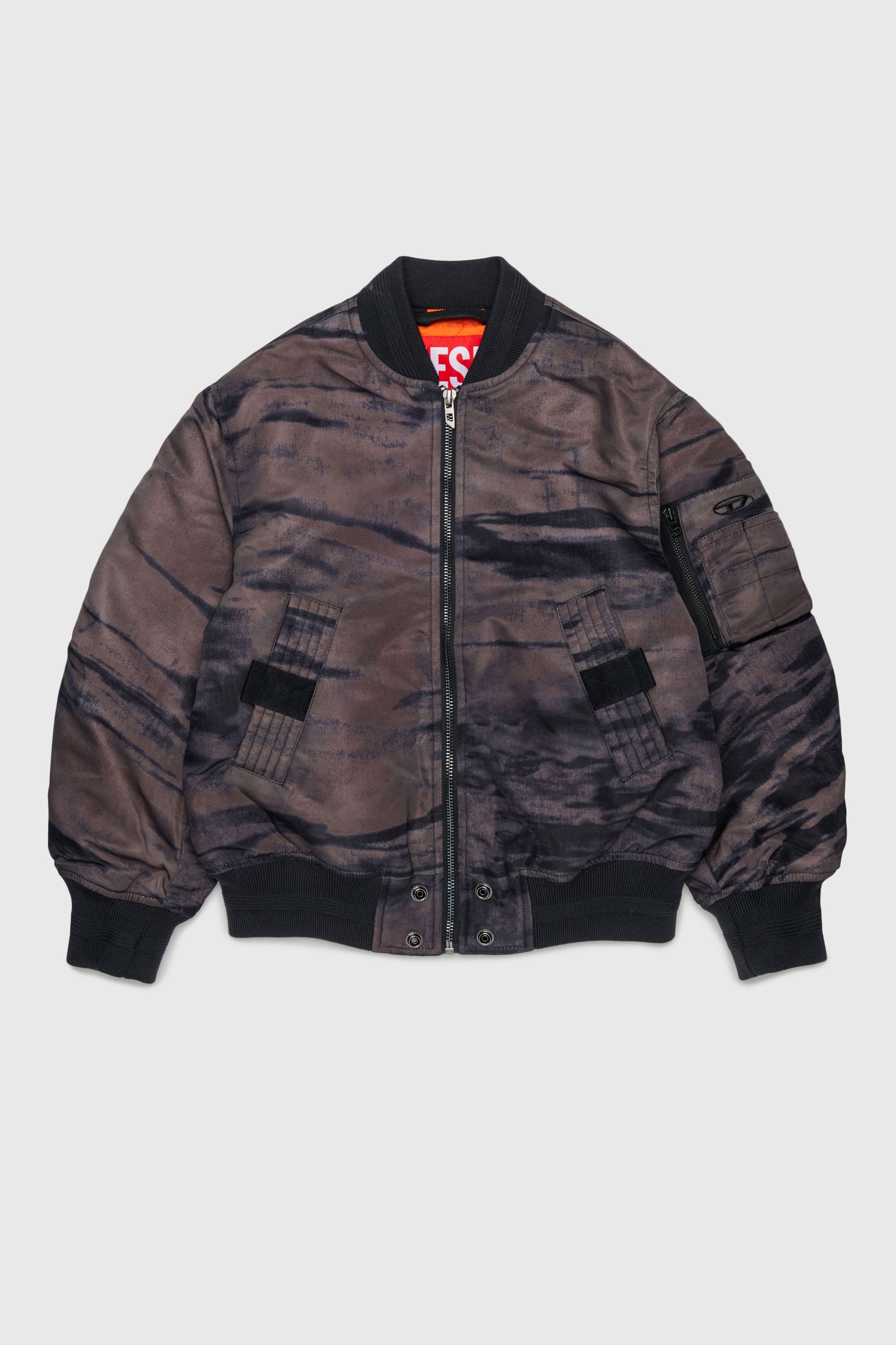 Diesel - JAKEPSDLBZ, Man's Nylon bomber jacket with quilted lining in Green - 1