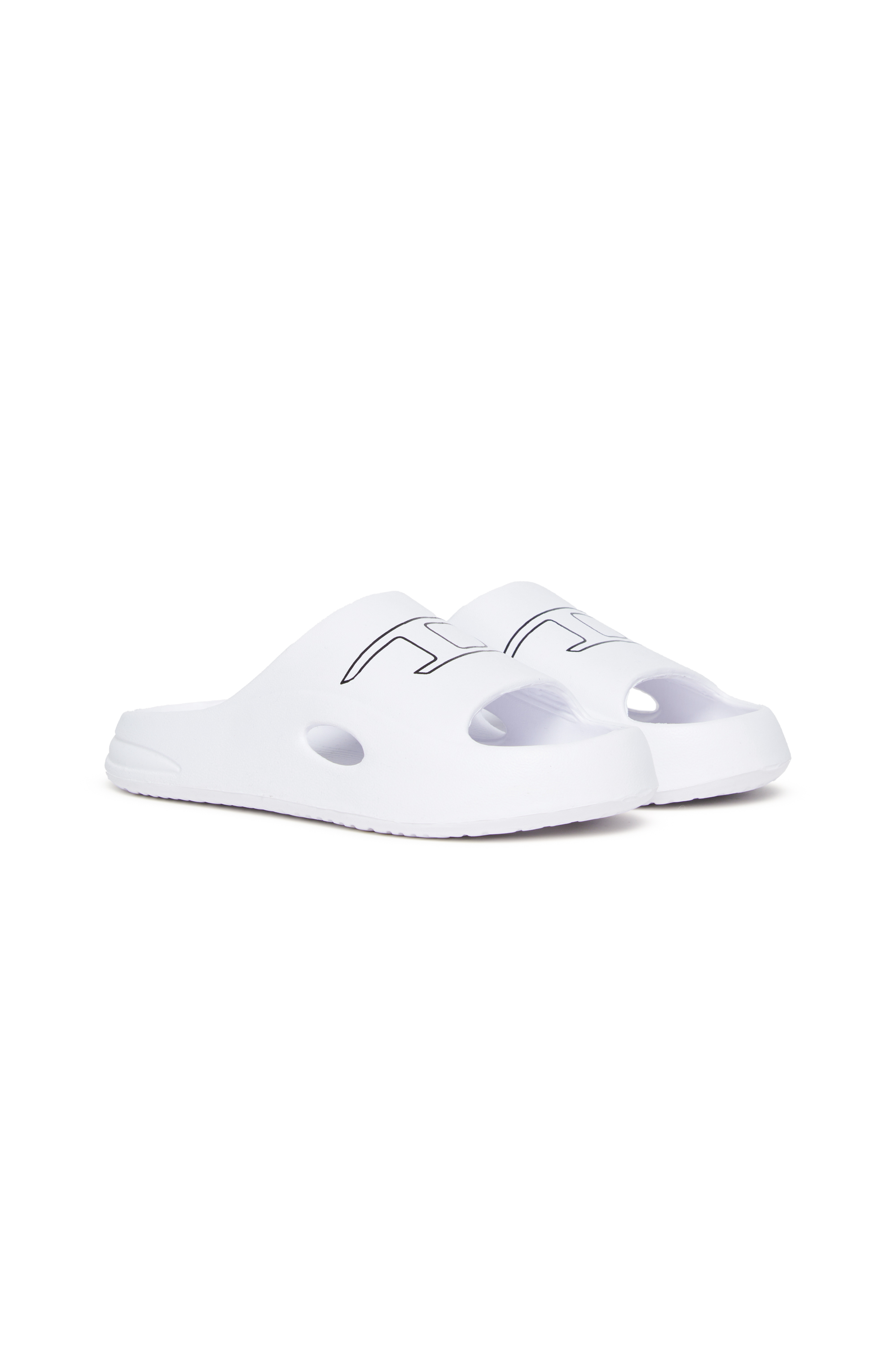 Diesel - SA-CHUNCKY D, Unisex's EVA pool slides with logo print in White - 2