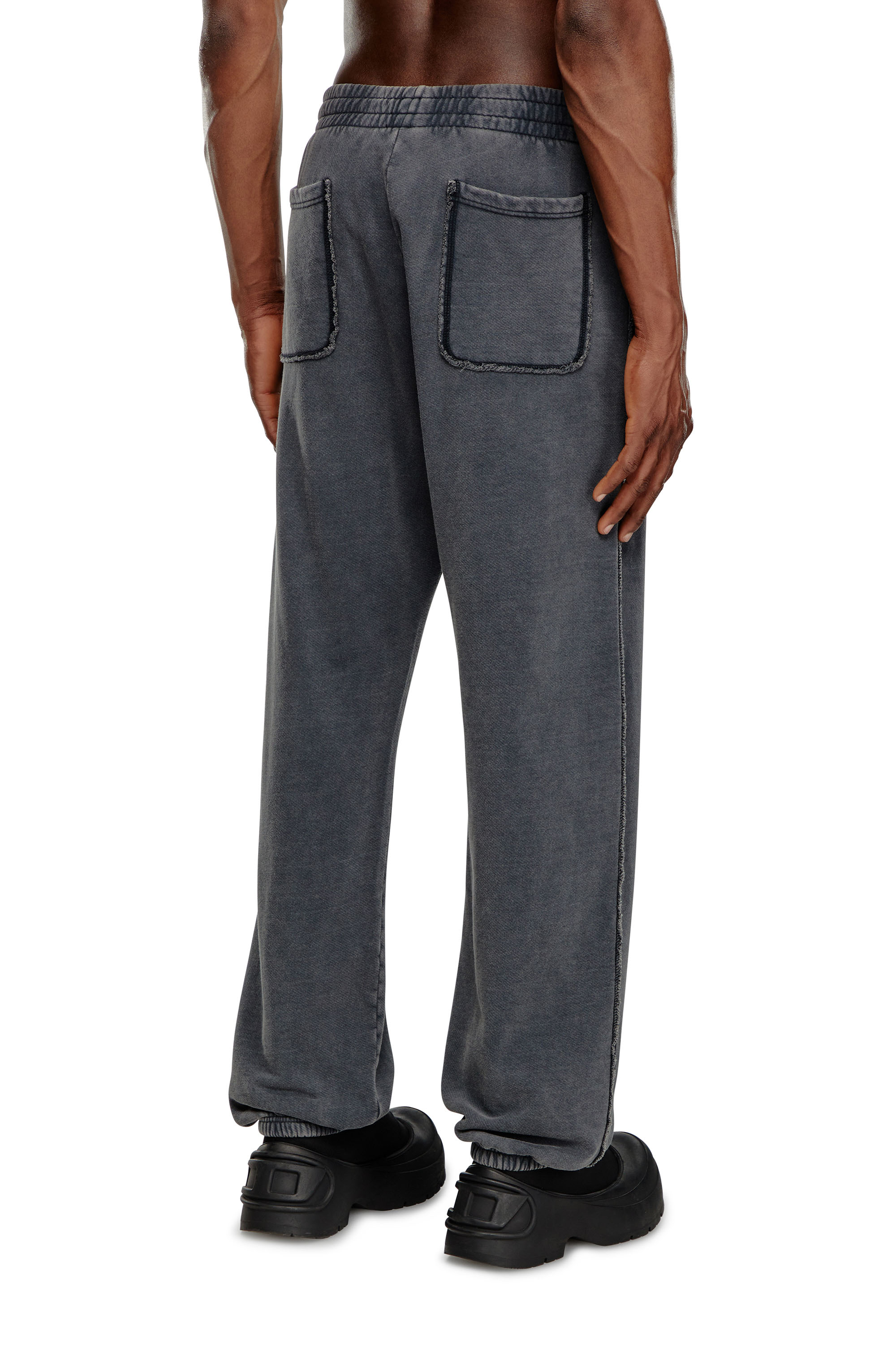 Diesel - P-MARKY-RAW, Man's Track pants with embroidered logos in Black - 4