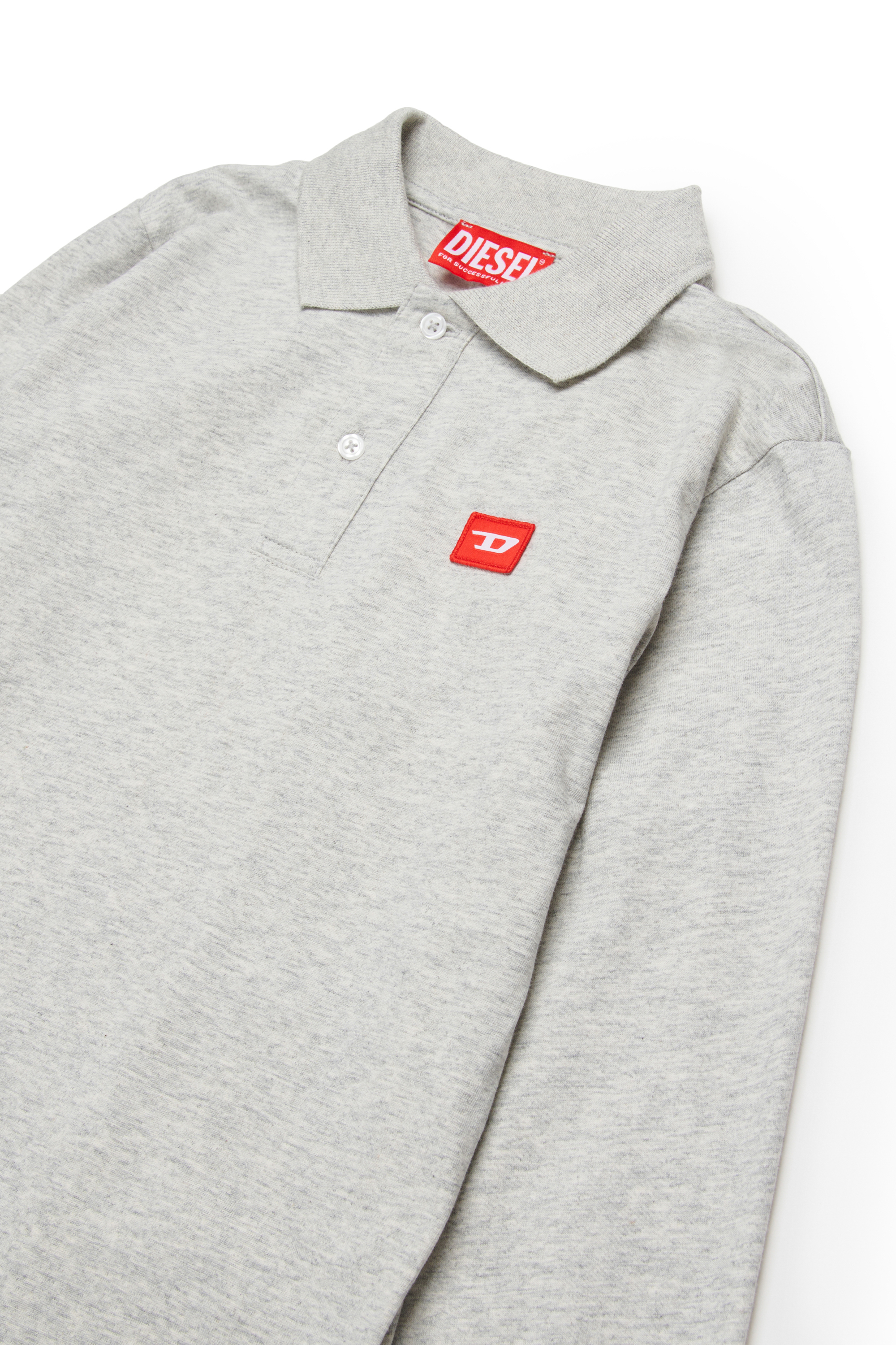 Diesel - TAKAO, Man's Cotton polo with logo in Grey - 3