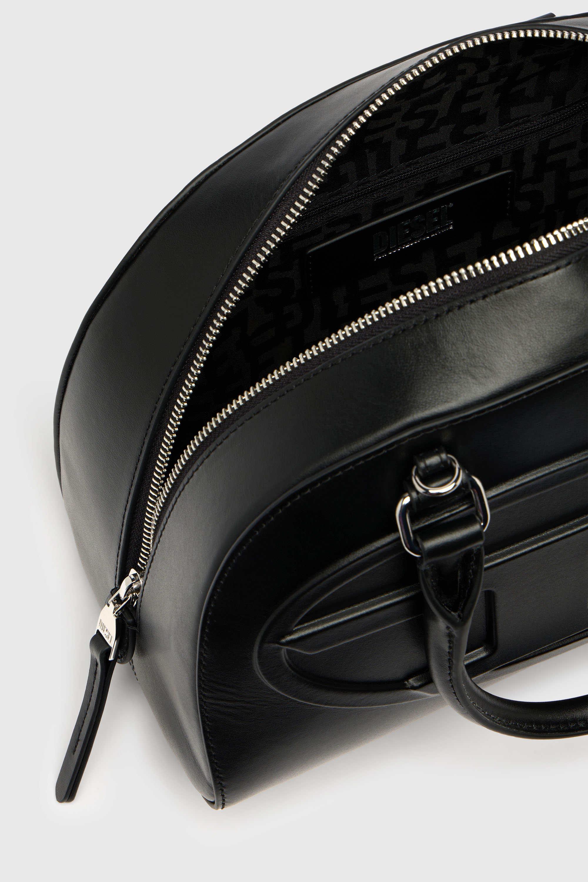 Diesel - 1DR DOME TOP HANDLE, Woman's 1DR Dome-Leather bowling bag in Black - 6